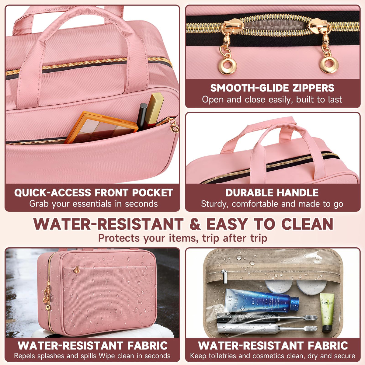 Travel Toiletry Bag for Women Hanging Makeup Organizer Clear - Voyree Official Product Imagery - 6