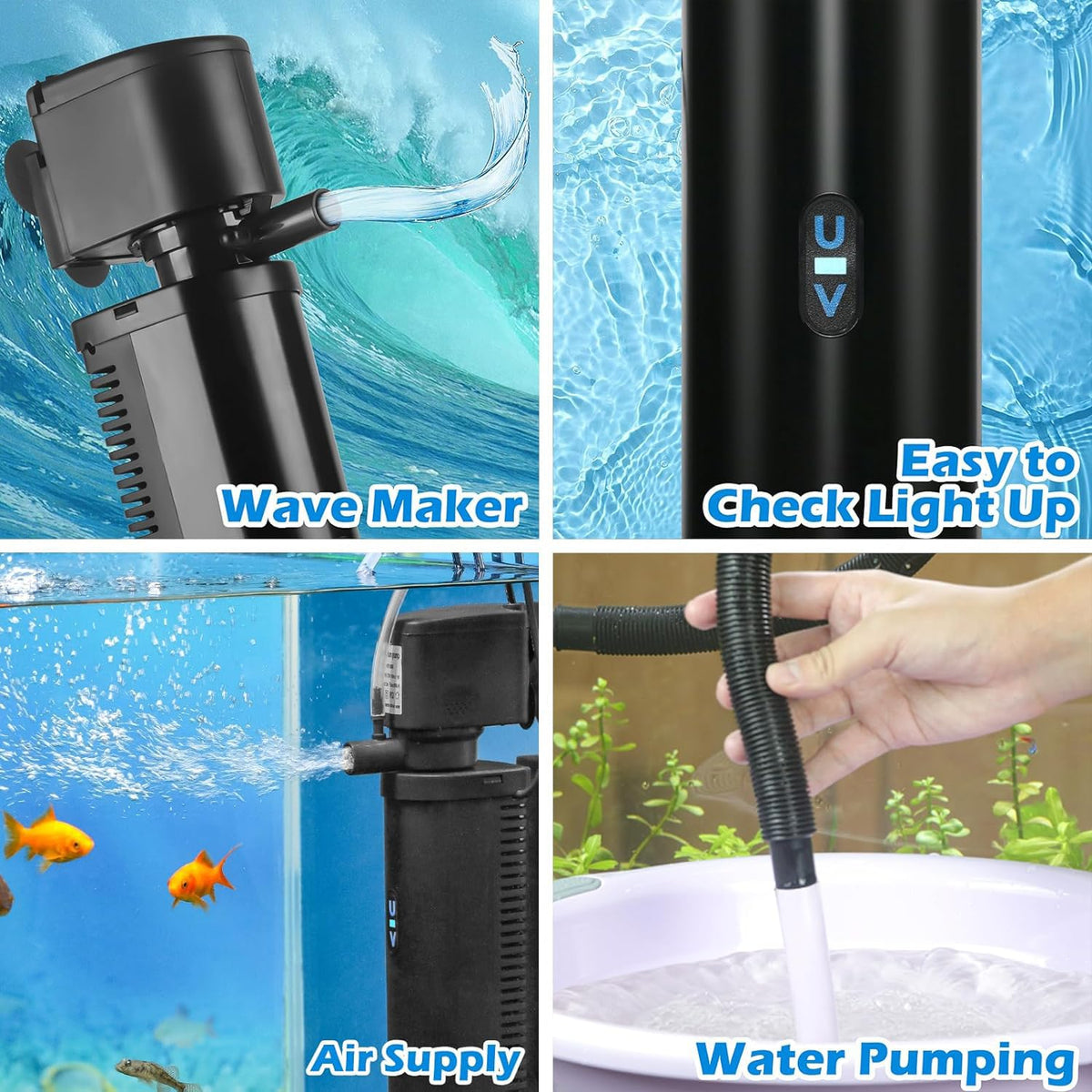 TARARIUM U V Aquarium Filter for Fish Turtle Tank Medium fit - TARARIUM Official Imagery - 5