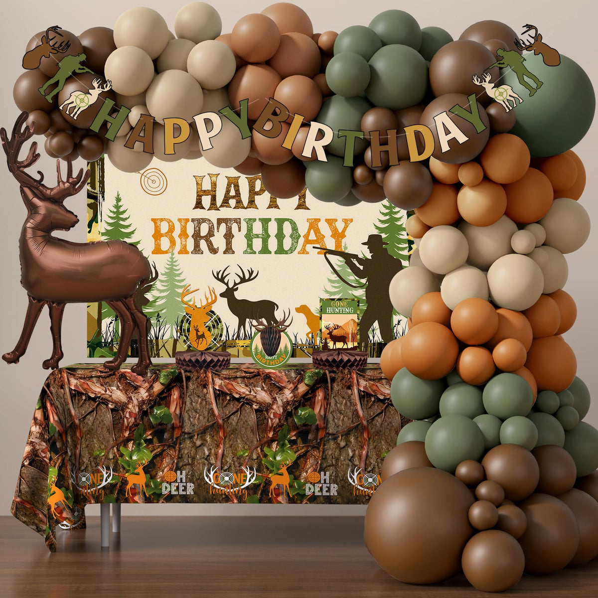 Hunting Birthday Party Decorations Supplies Camo Deer - Monnberry Official Imagery - 1