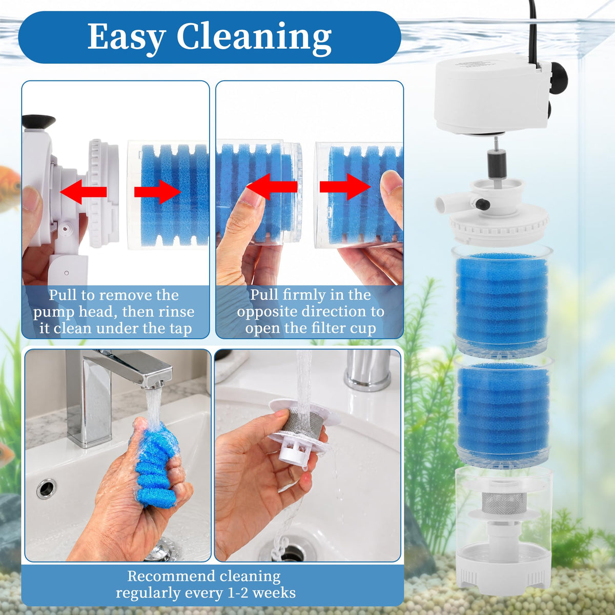 Aquarium Filter Multi Functional Water Circulation System - GLIDESMOOTH Official Imagery - 7
