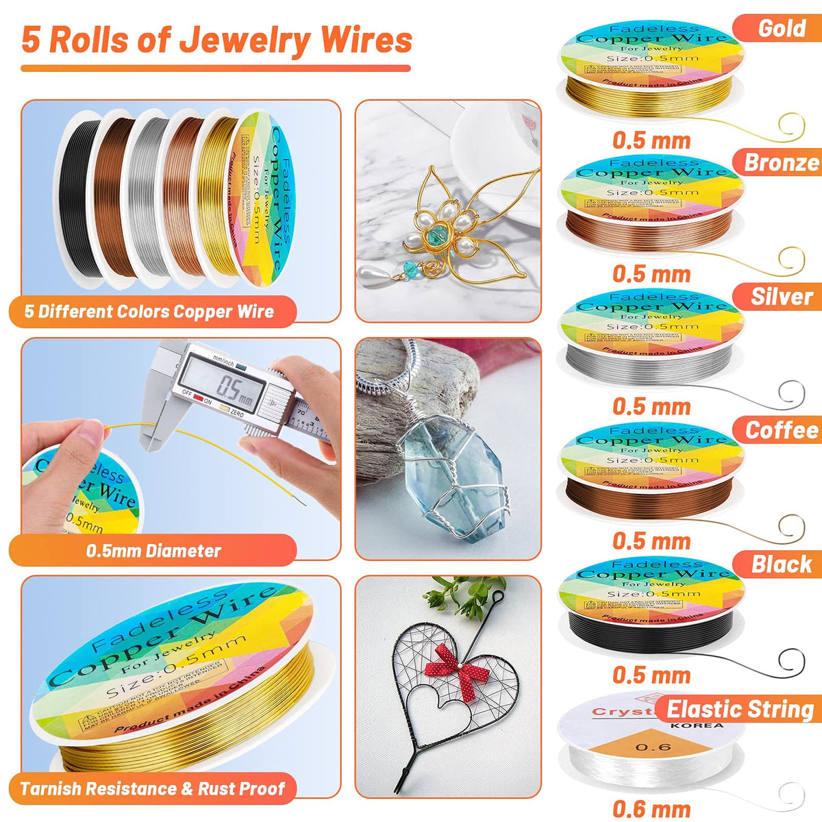 Audab Jewelry Wire Wrapping Jewelry Making Supplies Kit Ring - Audab Official Imagery - 5