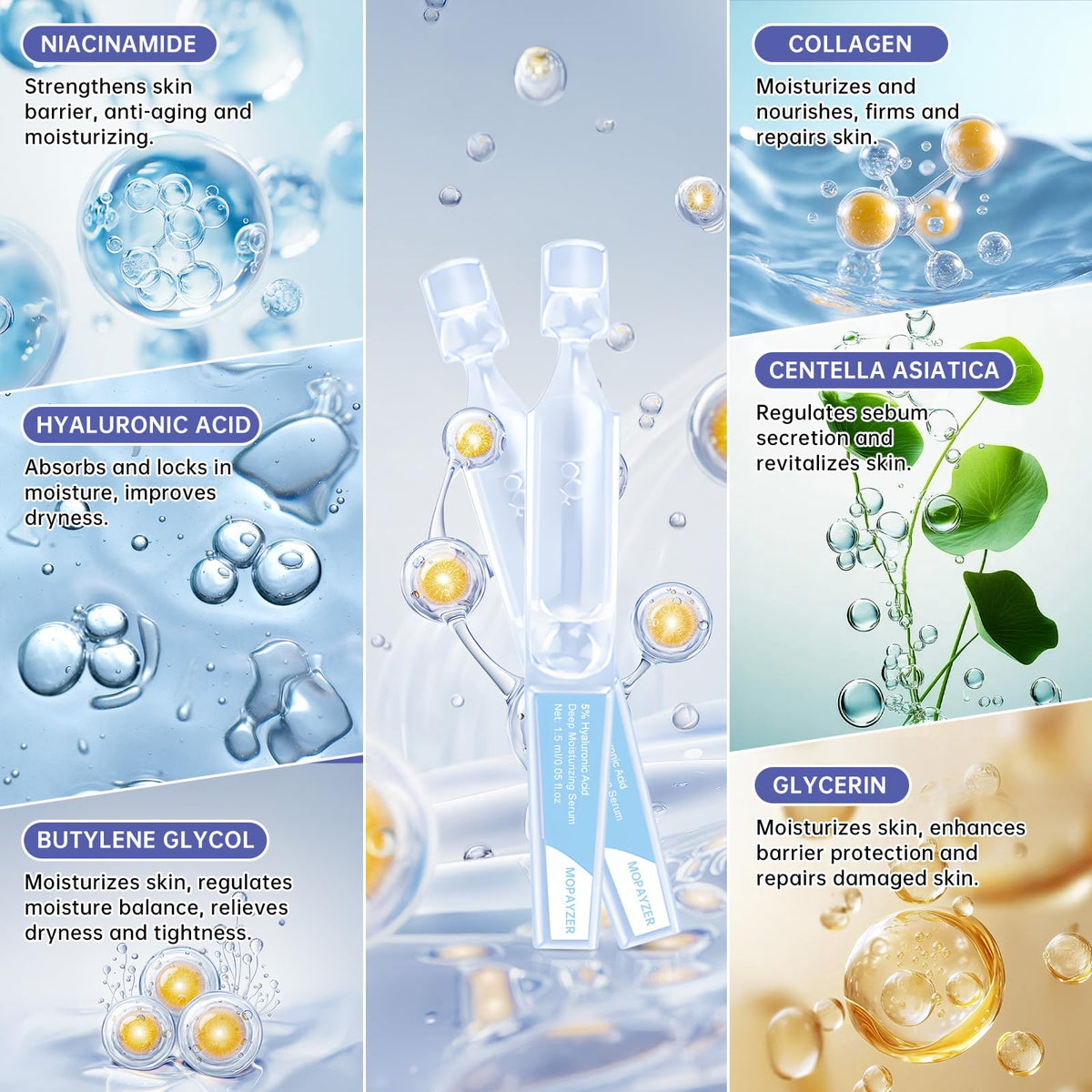 60 Pcs 5 Hyaluronic Acid Serum Ultra Hydrating Vials - mopayzer Official Imagery - 5