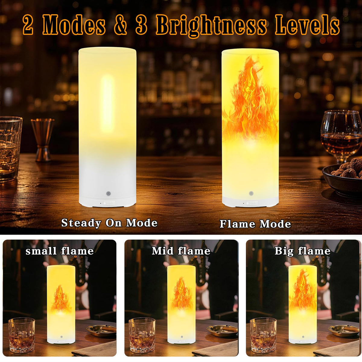 LED Flame Effect Light Rechargeable Remote Timer Waterproof - Swingers Official Imagery - 5