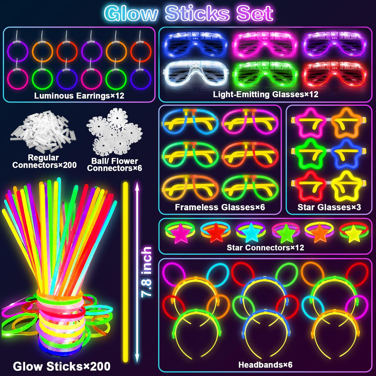TURNMEON 457PCS Glow Sticks Glow in the Dark Party Favors - TURNMEON Official Imagery - 3