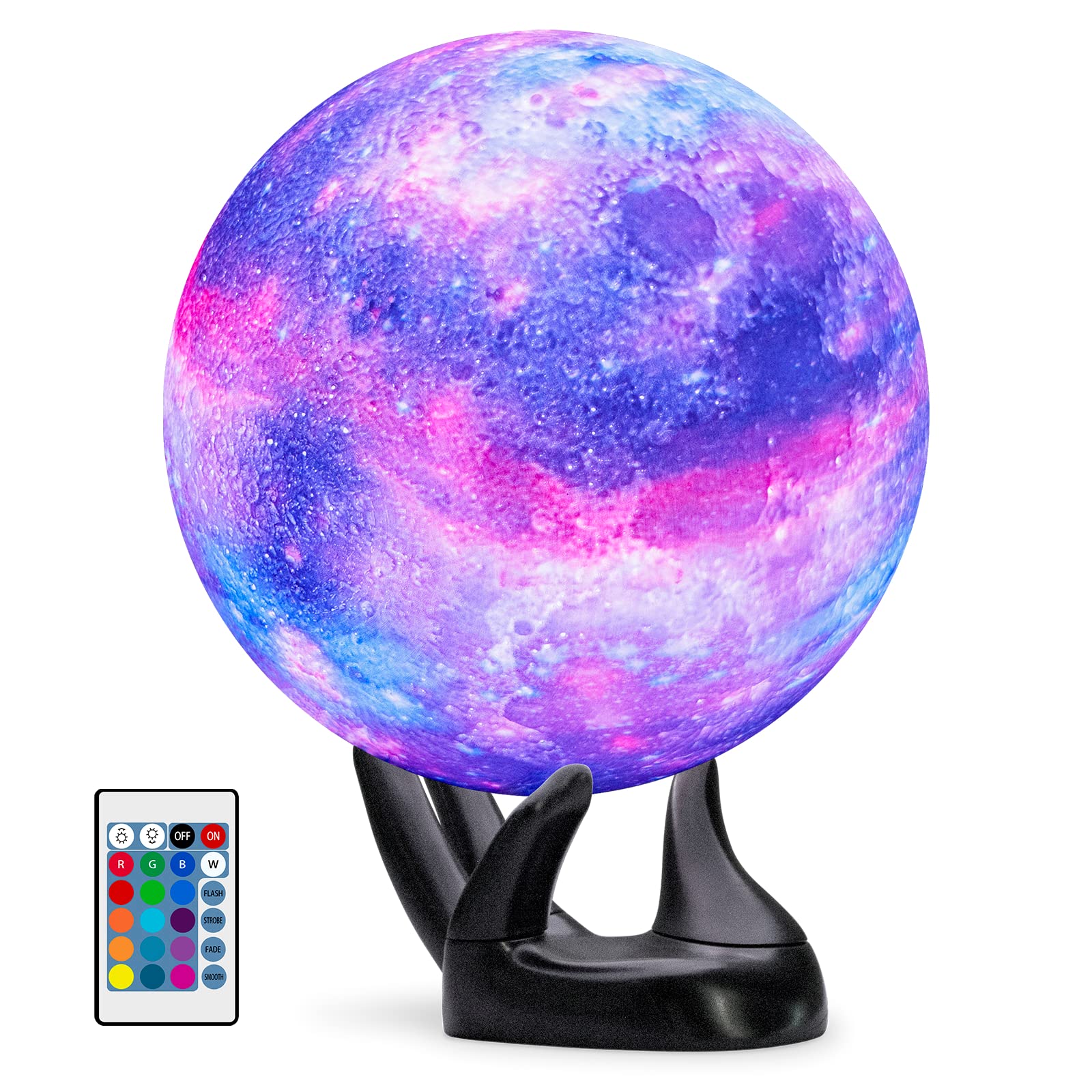 BRIGHTWORLD Moon Lamp Galaxy Lamp 5.9 inch 16 Colors LED 3D Moon - BRIGHTWORLD Official Product View 8