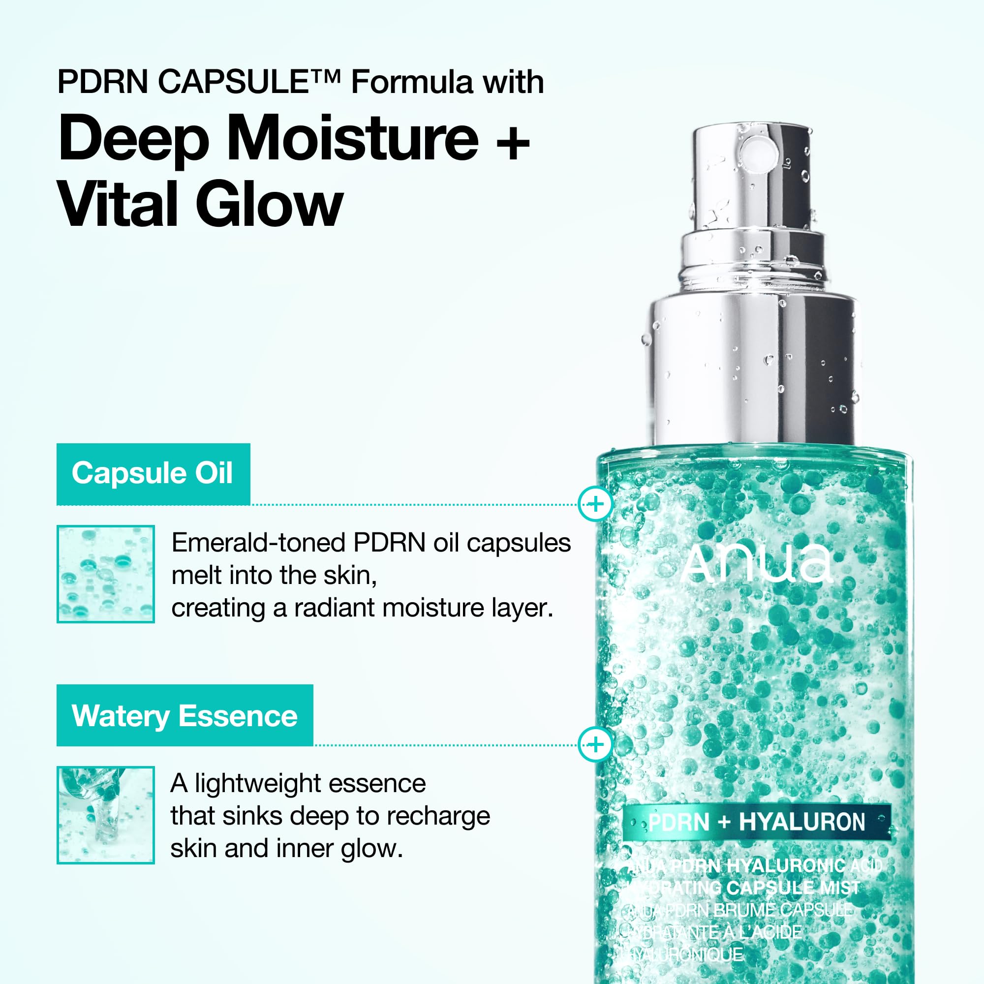 Anua PDRN Collagen Glow Facial Serum Spray, 3.38 fl oz - ANUA