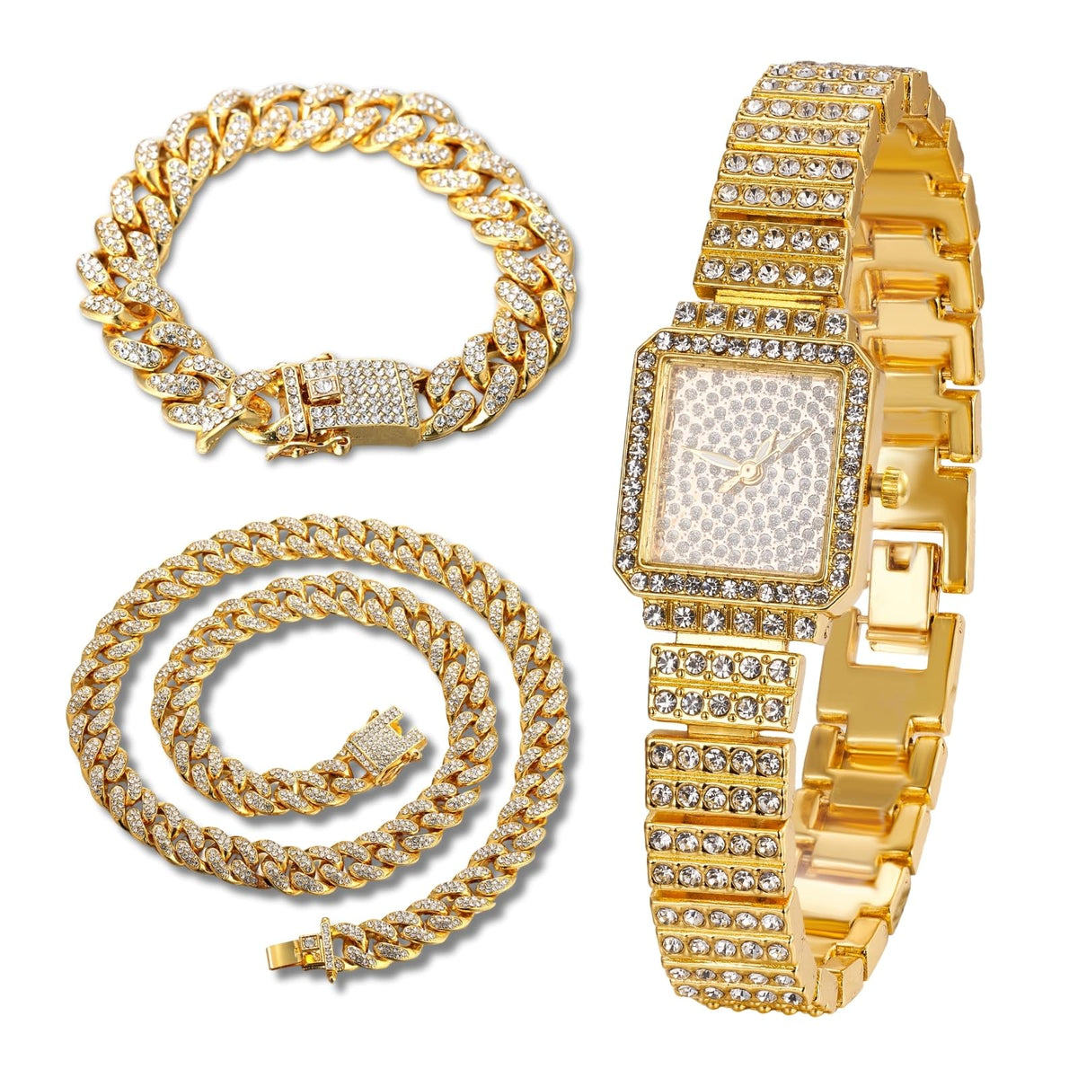 Diamond Watch for Women Iced Out Rectangle Dial 27MM Wide - richhut Official Imagery - 1