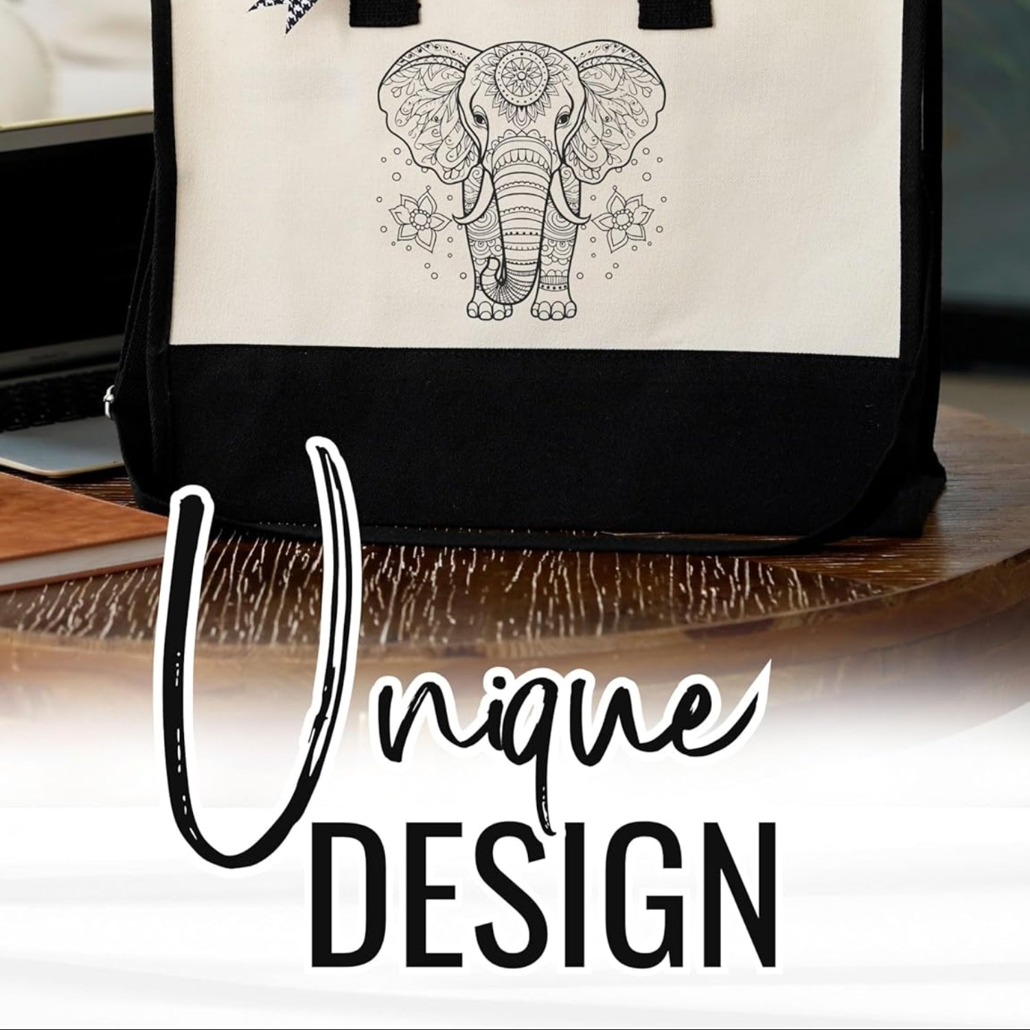 InnoBeta elephant tote bag for women featuring a unique elephant design, made of durable fabric for everyday use.