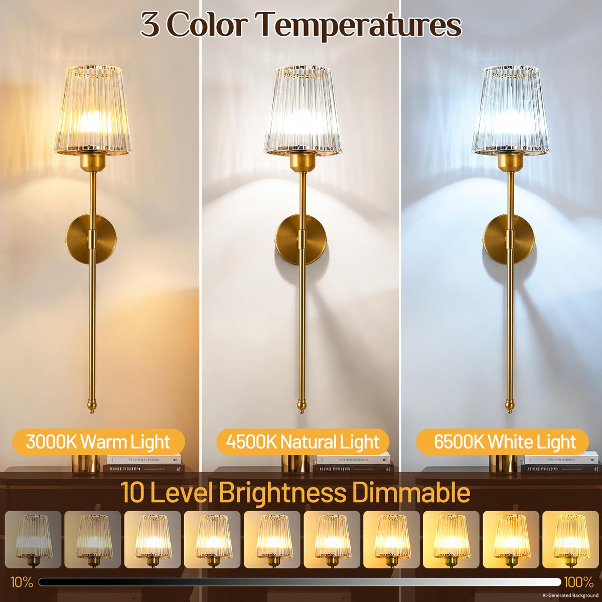 Crystal Wireless Battery Operated Wall Sconces Set of 2 5000 - Dolicer Official Imagery - 6