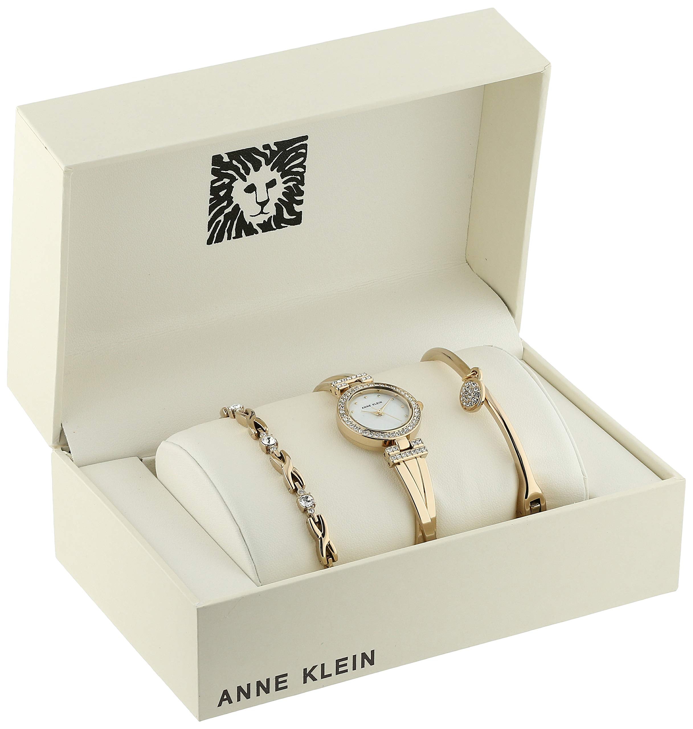 Anne Klein Women's Premium Crystal Accented Bangle Watch and Bracelet - View 2