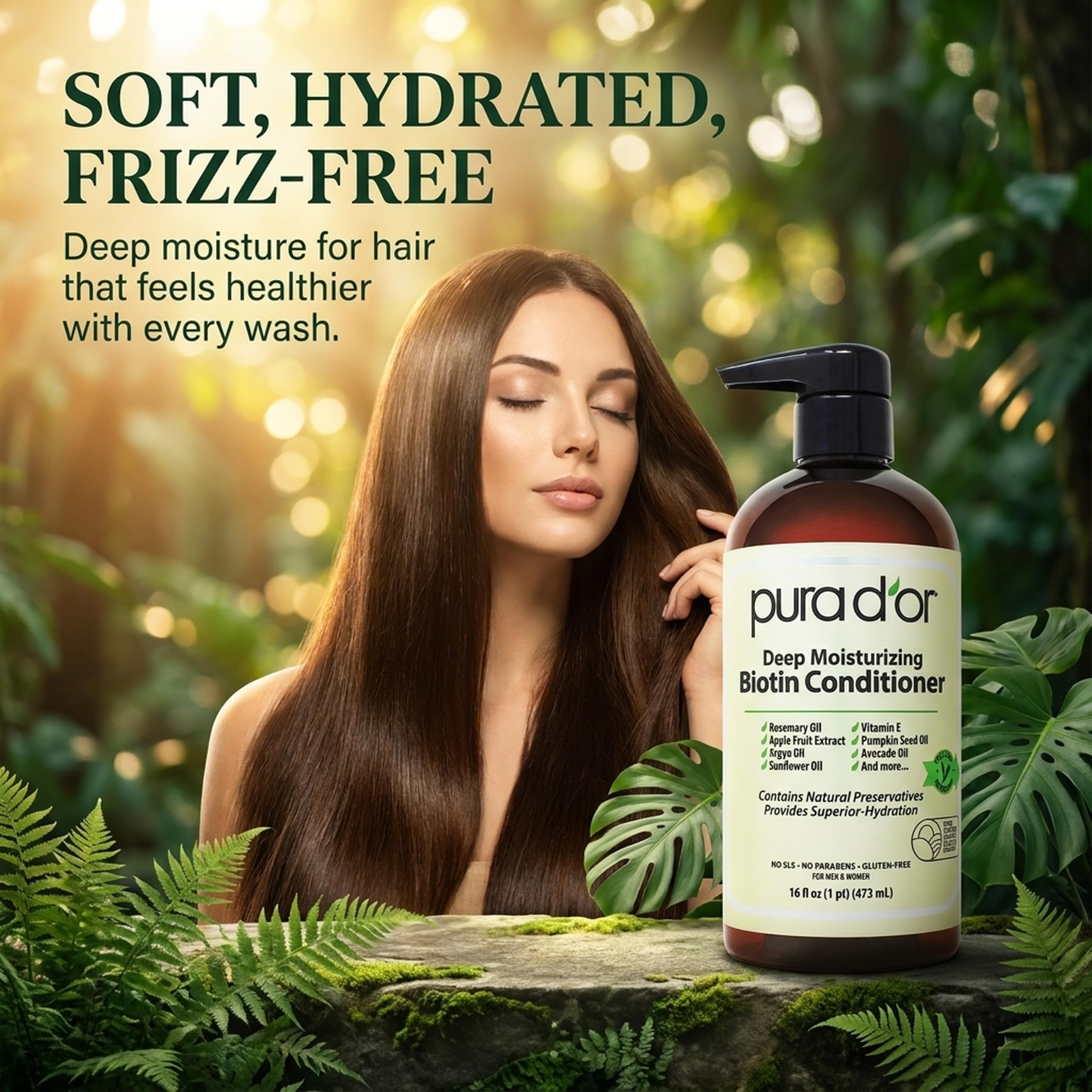 PURA D'OR Deep Moisturizing Biotin Hair Regrwoth Conditioner Thickens, Softens, - PURA D'OR Official Product View 6