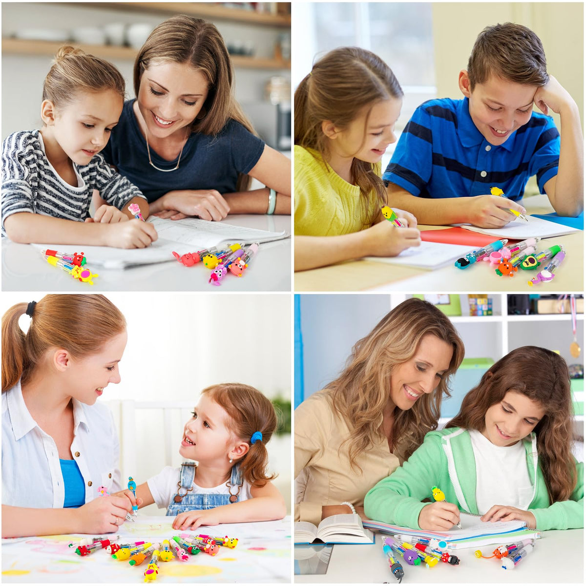 60 Pack Mini 4 in 1 Multicolor Ballpoint Pens for Kids Bulk - HNSYYF Official Imagery - 8