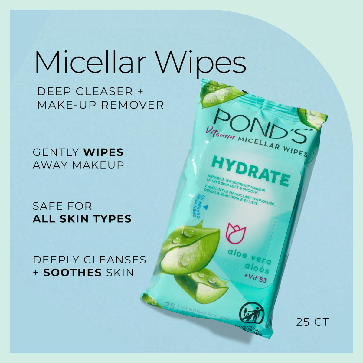POND S Micellar Makeup Remover Wipes Removes Waterproof - POND'S Official Product Imagery - 3