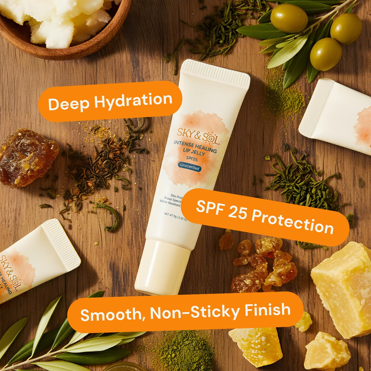 Sky Sol Lip Balm SPF 25 3 Pack Natural Hydrating Lip Jelly - Sky and Sol Official Imagery - 7