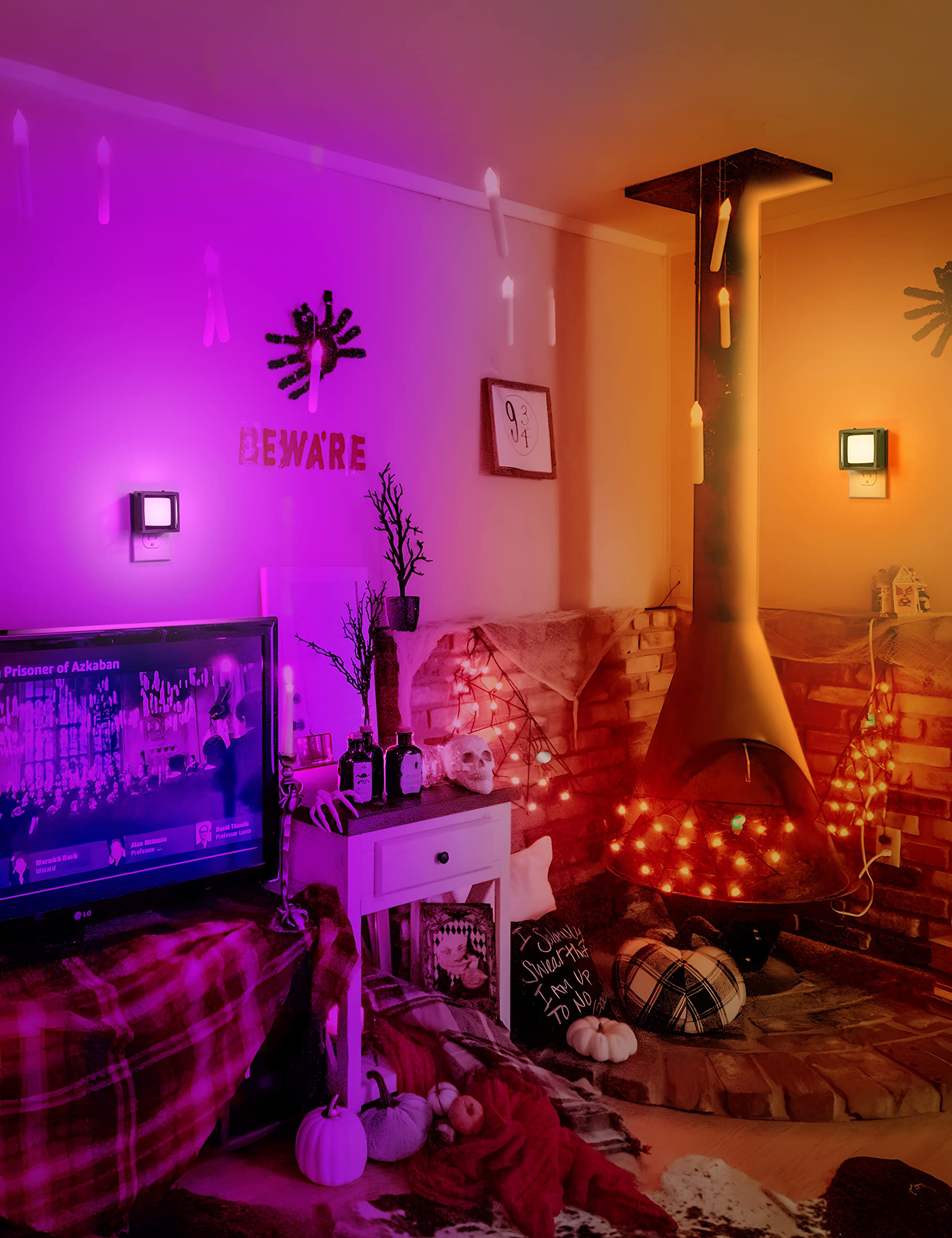 DORESshop Orange Night Light  ,Night Lights Plug Into Wall Halloween - DORESshop Official Product View 4