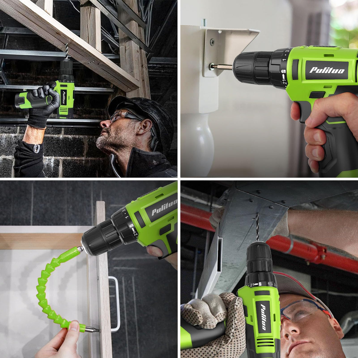 PULITUO Drill Set 149 Piece Home Tool Set with Green 12V - PULITUO Official Imagery - 8