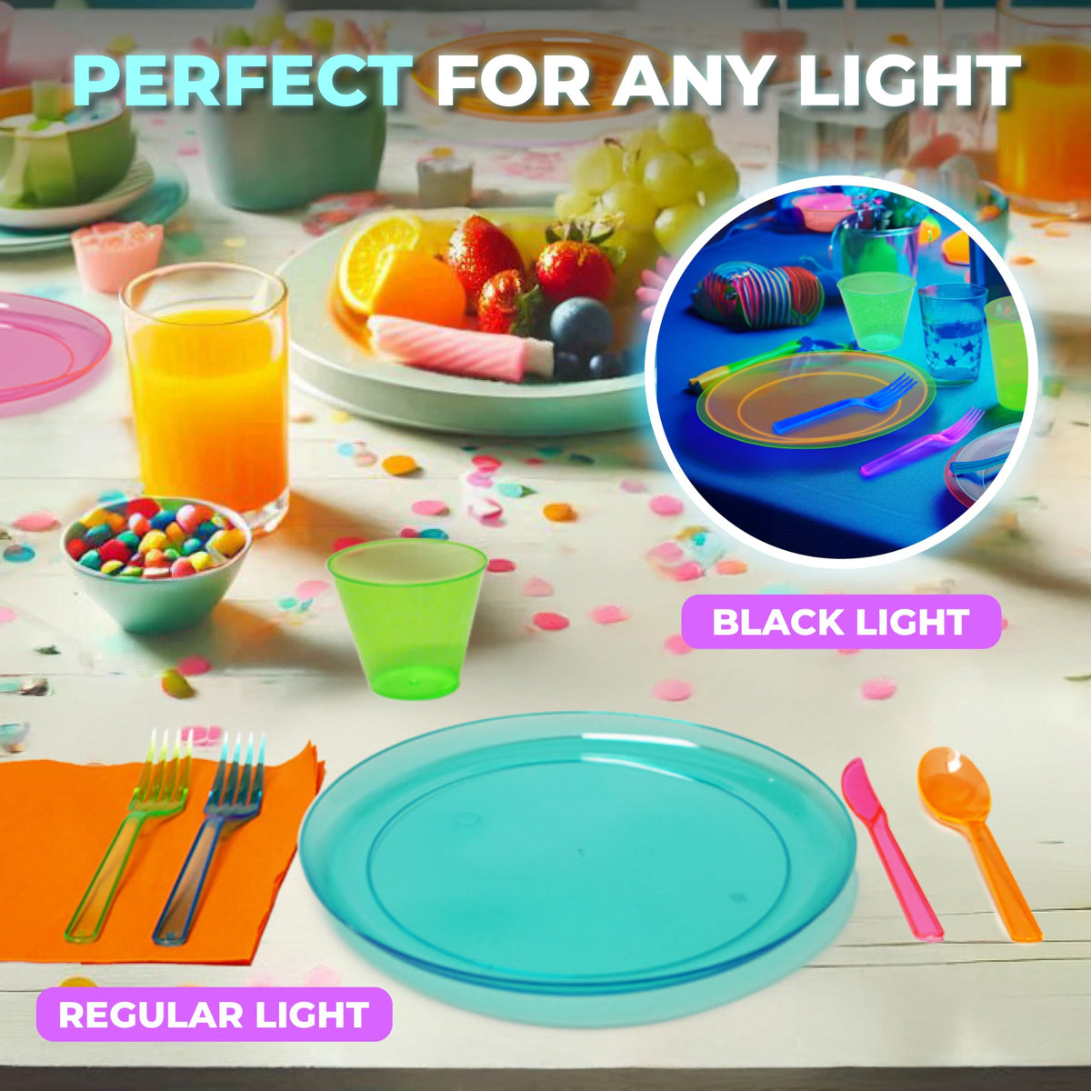 Party Essentials Disposable Plastic Glow in the Dark Party - Party Essentials Official Imagery - 4