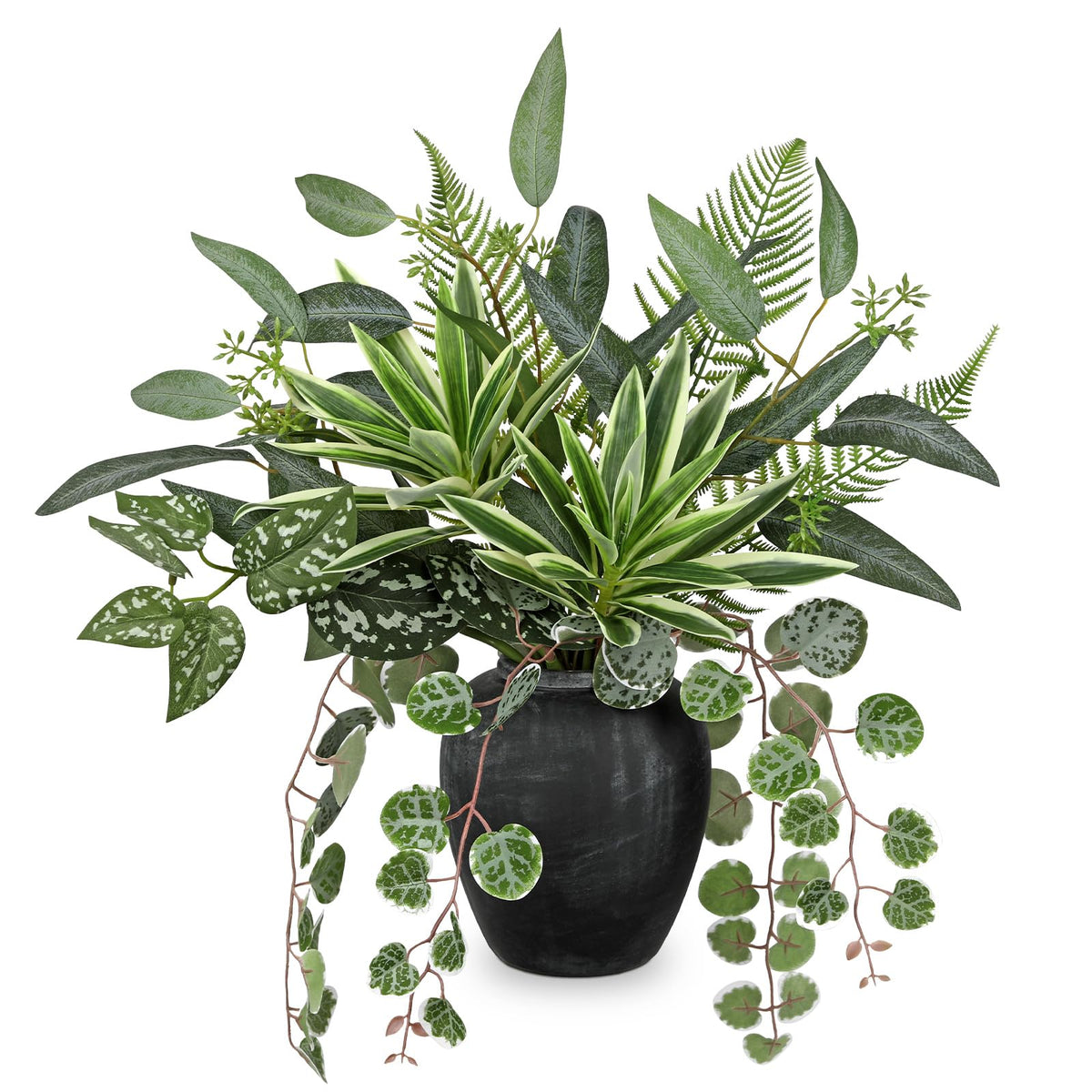 Artificial Greenery Arrangement with Cement Vase Fake Potted - DILATATA Official Imagery - 8
