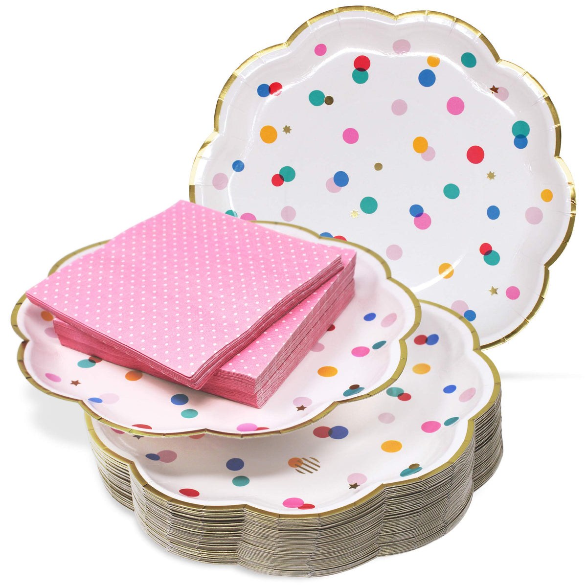 Premium Pink and Gold Party Plates Set - The Joy Bazaar Official Imagery - 1