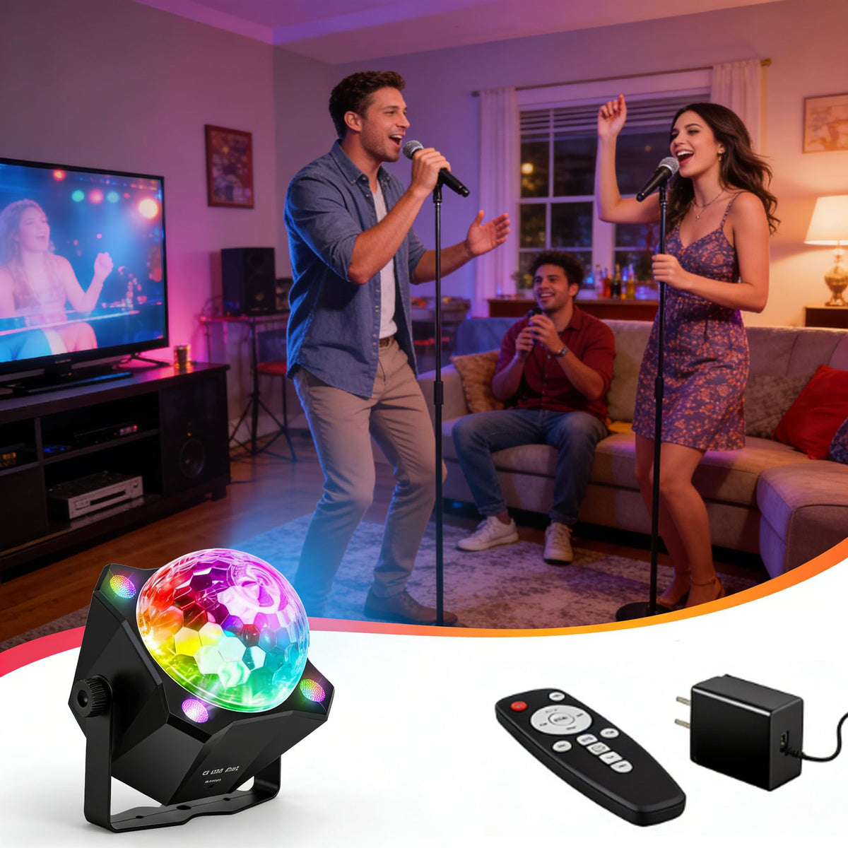 Party Lights Disco Ball Light LED 6 Color - XINGCHAOMING Official Imagery - 5