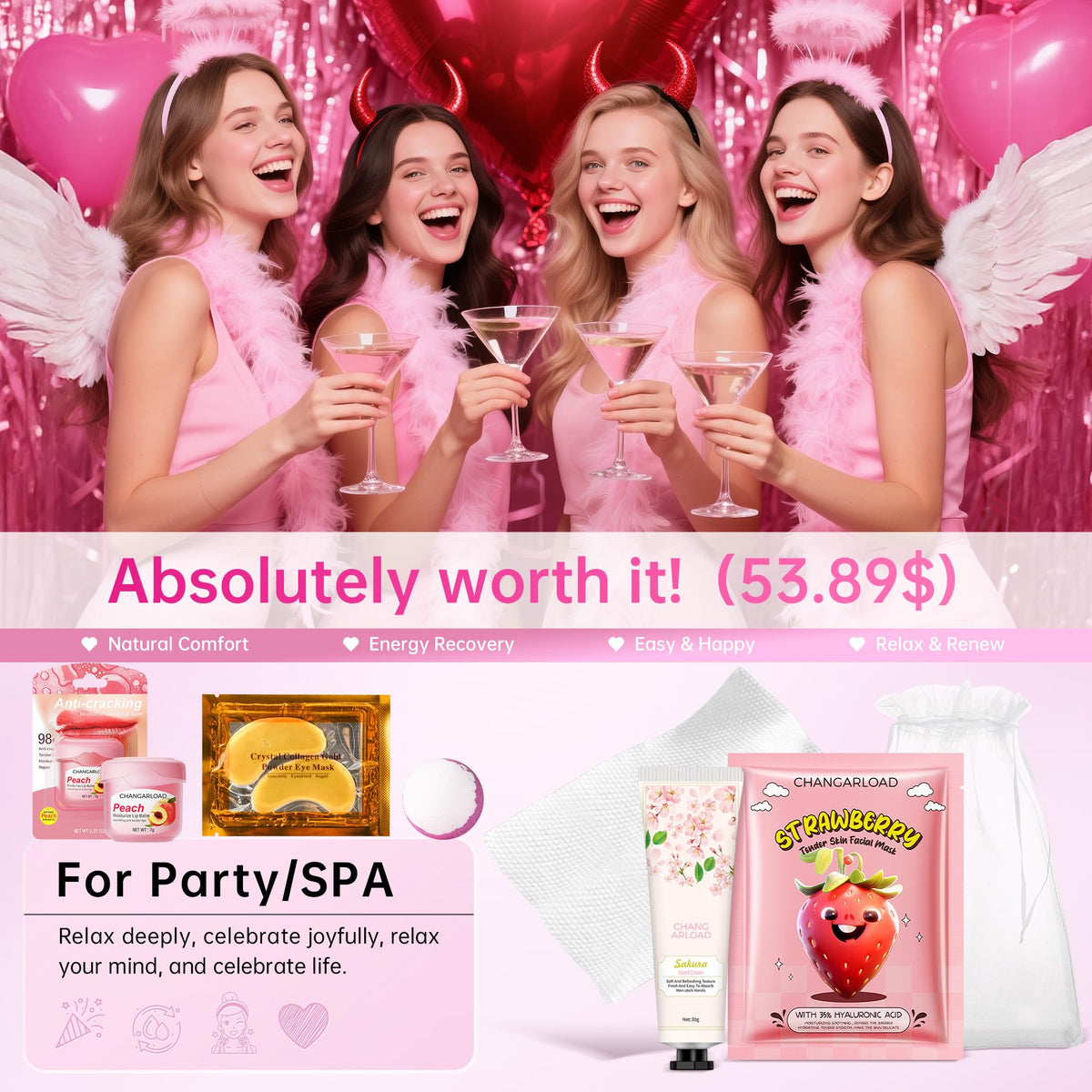70 Piece Spa Party Kit for 10 People Girls Spa Night Set Spa - CHANGARLOAD Official Imagery - 6