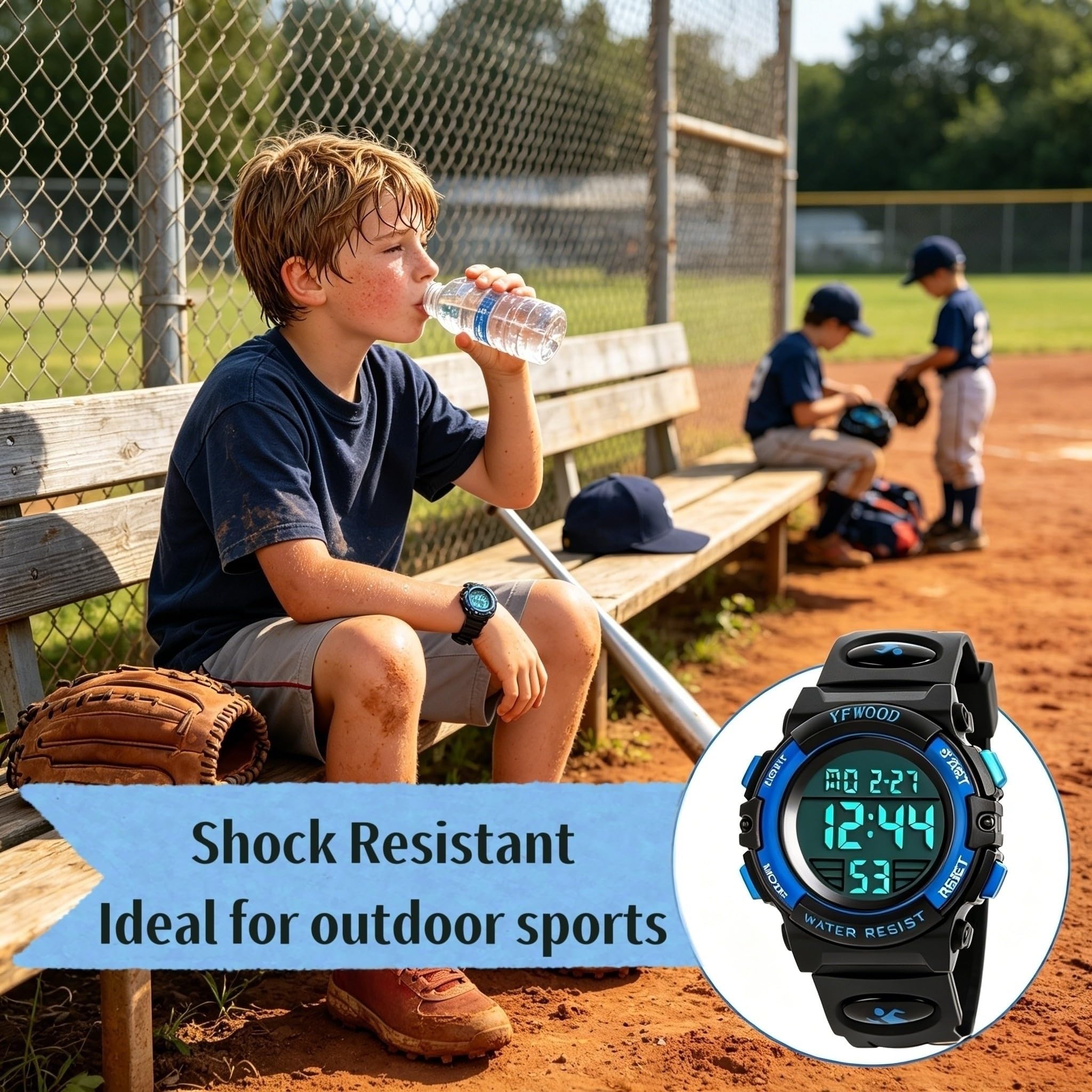 YFWOOD Kids Digital Watch for Boys 5-15, Waterproof Kids Watch Boys - View 5