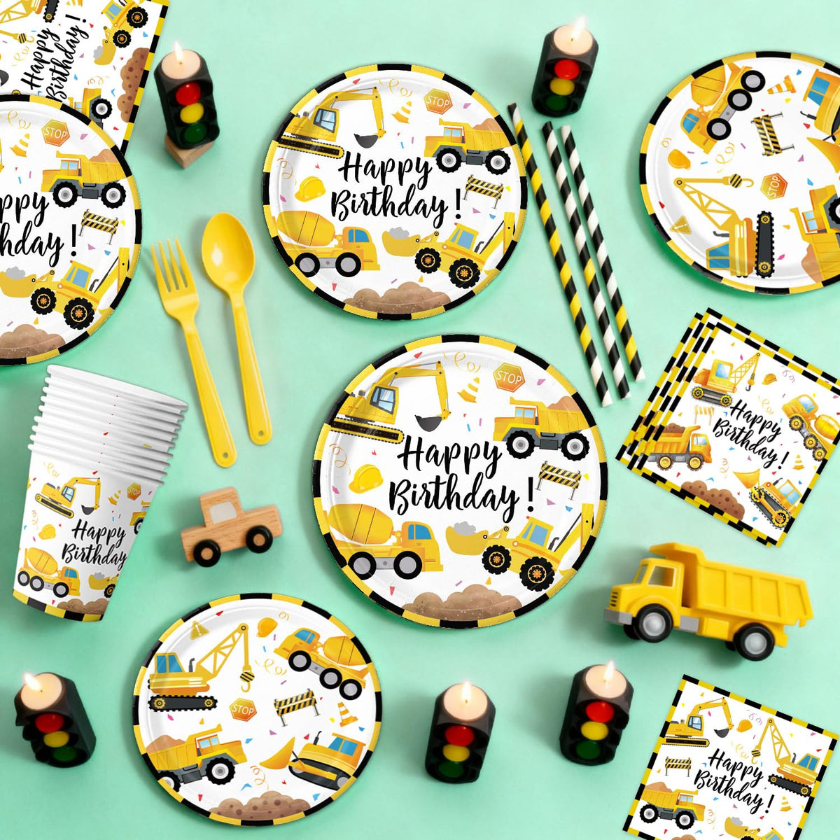 Construction Birthday Party Supplies - Oigco Official Imagery - 3