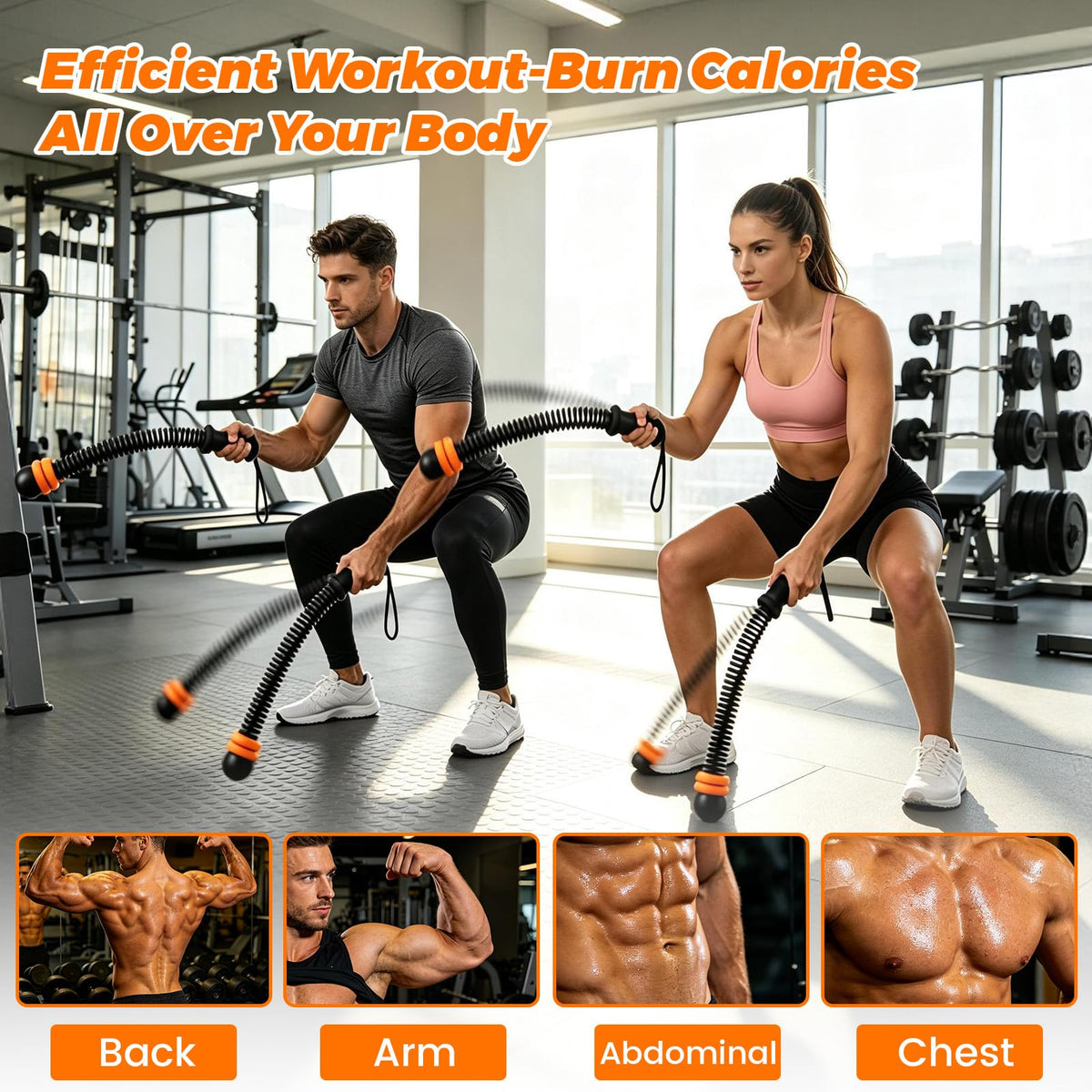 Ropeless Battle Ropes with Adjustable Weight Unisex for Home - Hexplany Official Imagery - 4