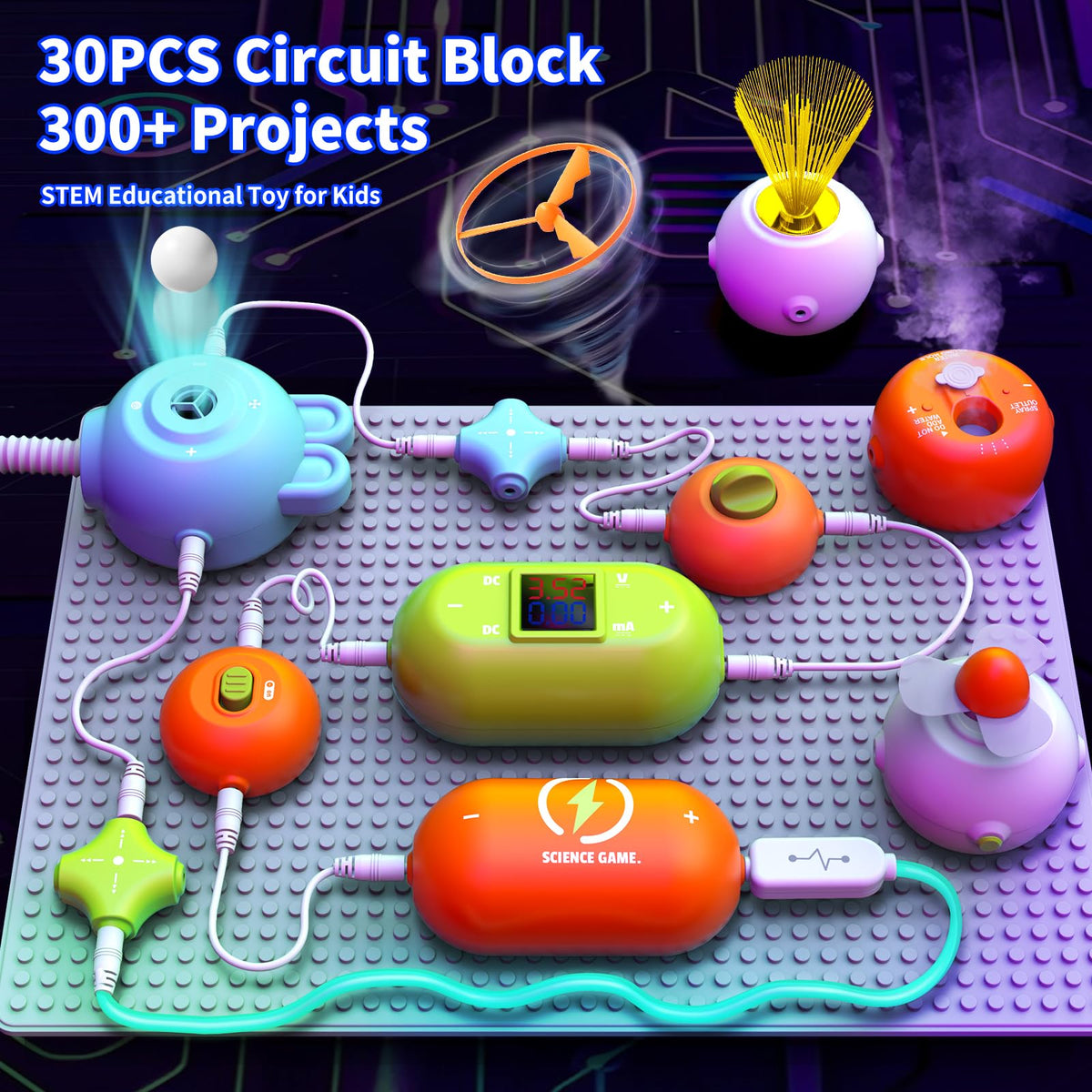 Kids Electronics Circuit Kit 31PCS 300 Projects - RISUNTOY Official Imagery - 3