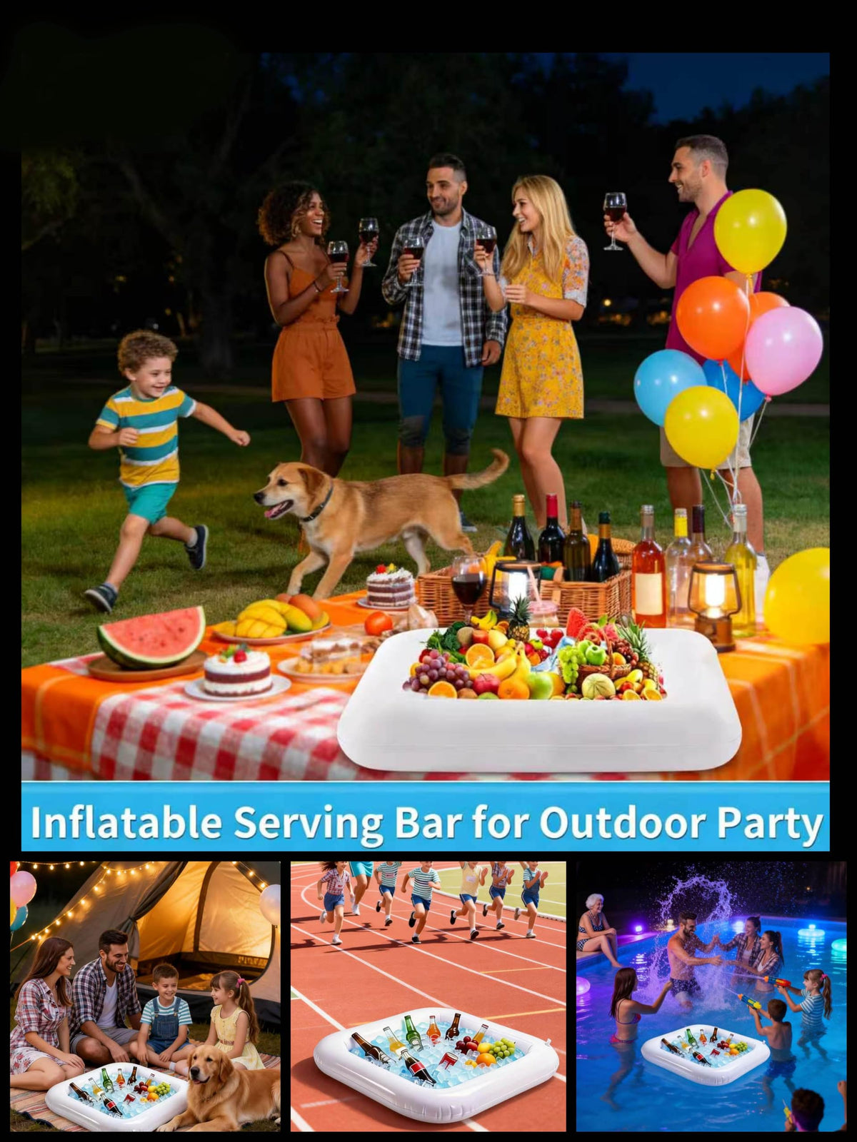 3 piece Inflatable ice Serving bar Inflatable ice Tray - Premium Selection Official Imagery - 5