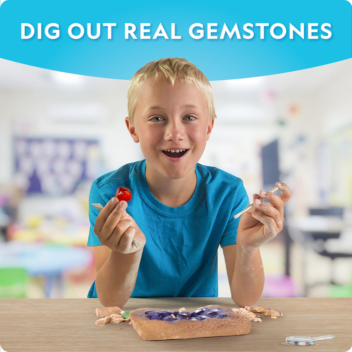 NATIONAL GEOGRAPHIC Mega Gemstone Dig Kit Dig Up 15 Real - Blue Marble Official Imagery - 3