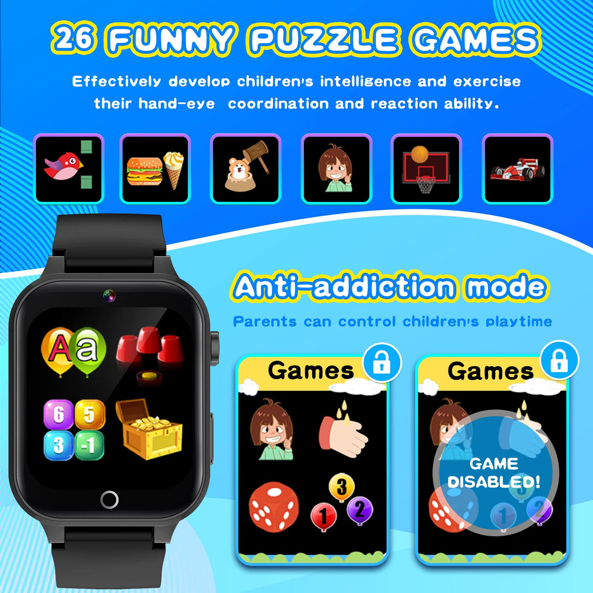 Cosjoype Smart Watch for Kids with 26 Puzzle Games HD - Cosjoype Official Imagery - 5