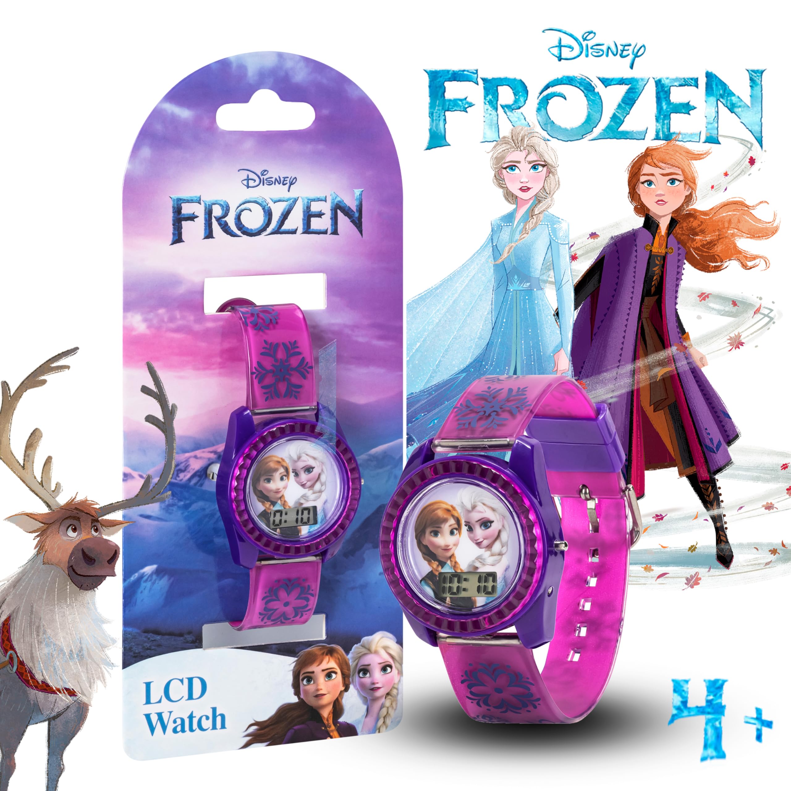 Accutime Disney Frozen Kids Digital Watch – Anna & Elsa LCD Timepiece, - View 2