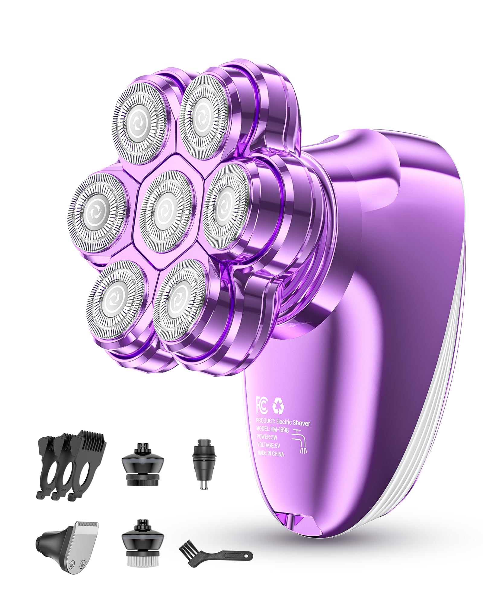 WEQOEE 5-in-1 Electric Razor for Women, 7D Heads