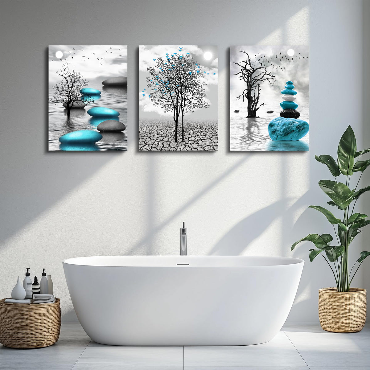 DZRWUBHS Abstract Wall Art for Living Room 3 Piece Modern - DZRWUBHS Official Imagery - 7