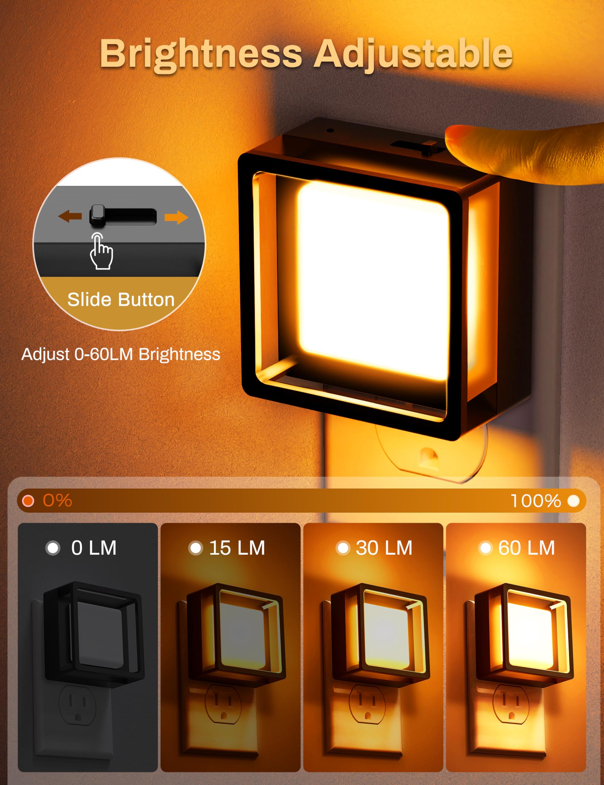 DORESshop Orange Night Light  ,Night Lights Plug Into Wall Halloween - DORESshop Official Product View 2