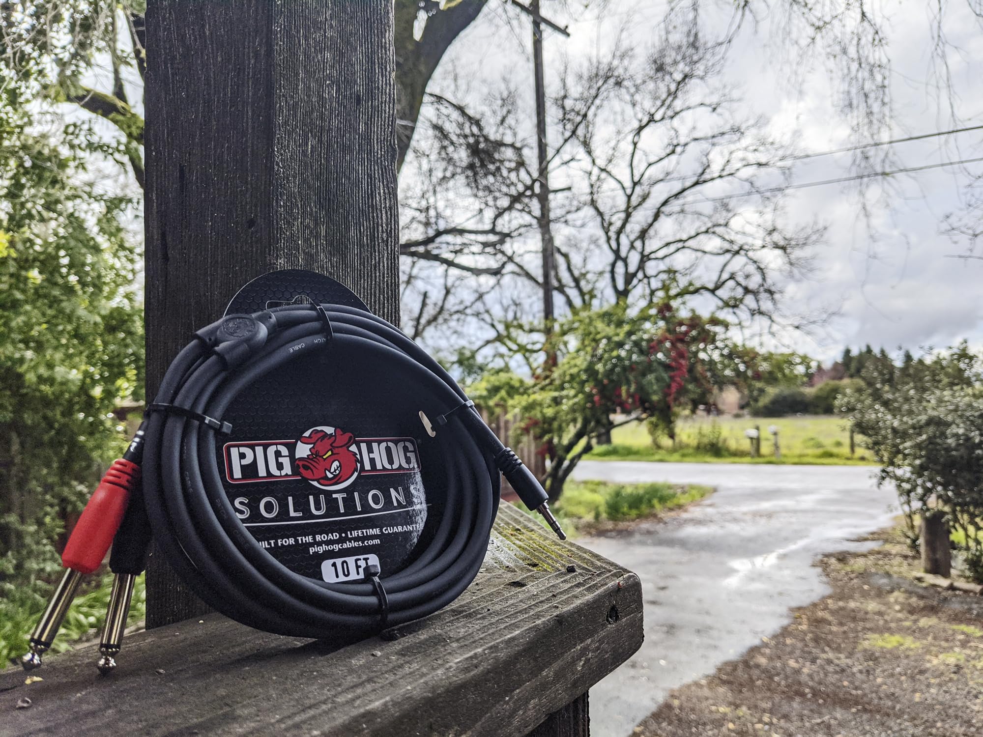 Pig Hog PB-S3410 3.5 mm Stereo to Dual 1/4" Mono   Stereo Breakou by Pig Hog - Angle View 3