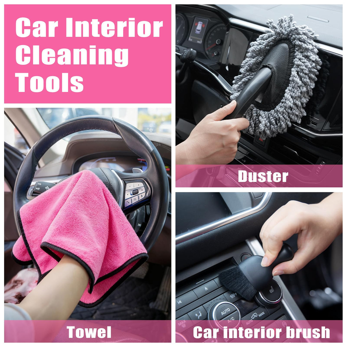 Windshield Cleaner Tool 17Pcs Car Interior Detailing Kit - AUTODECO Official Imagery - 7