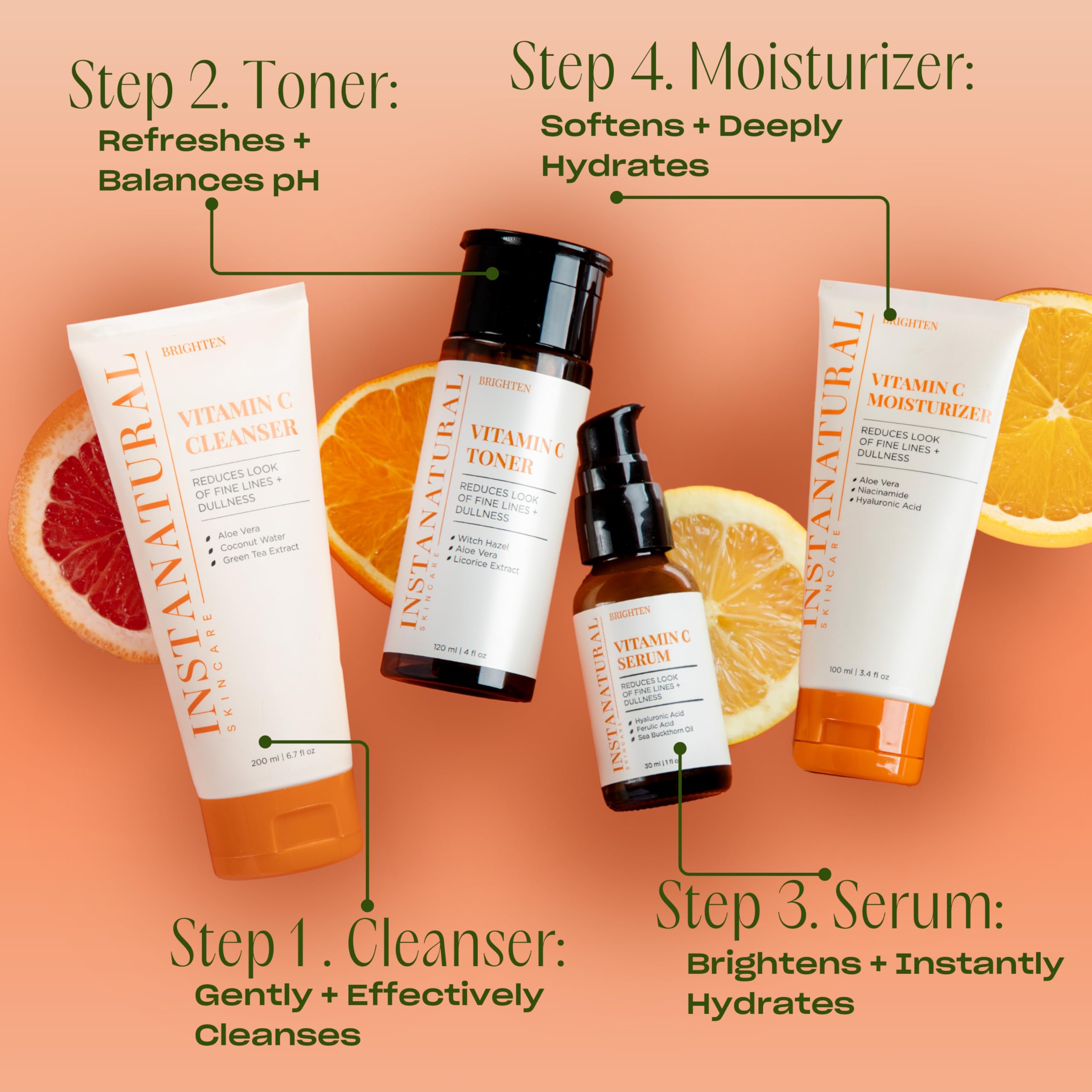 InstaNatural Vitamin C Face Serum - Fine Lines and Discoloration & 2 Fl Oz - InstaNatural Official Product View 7