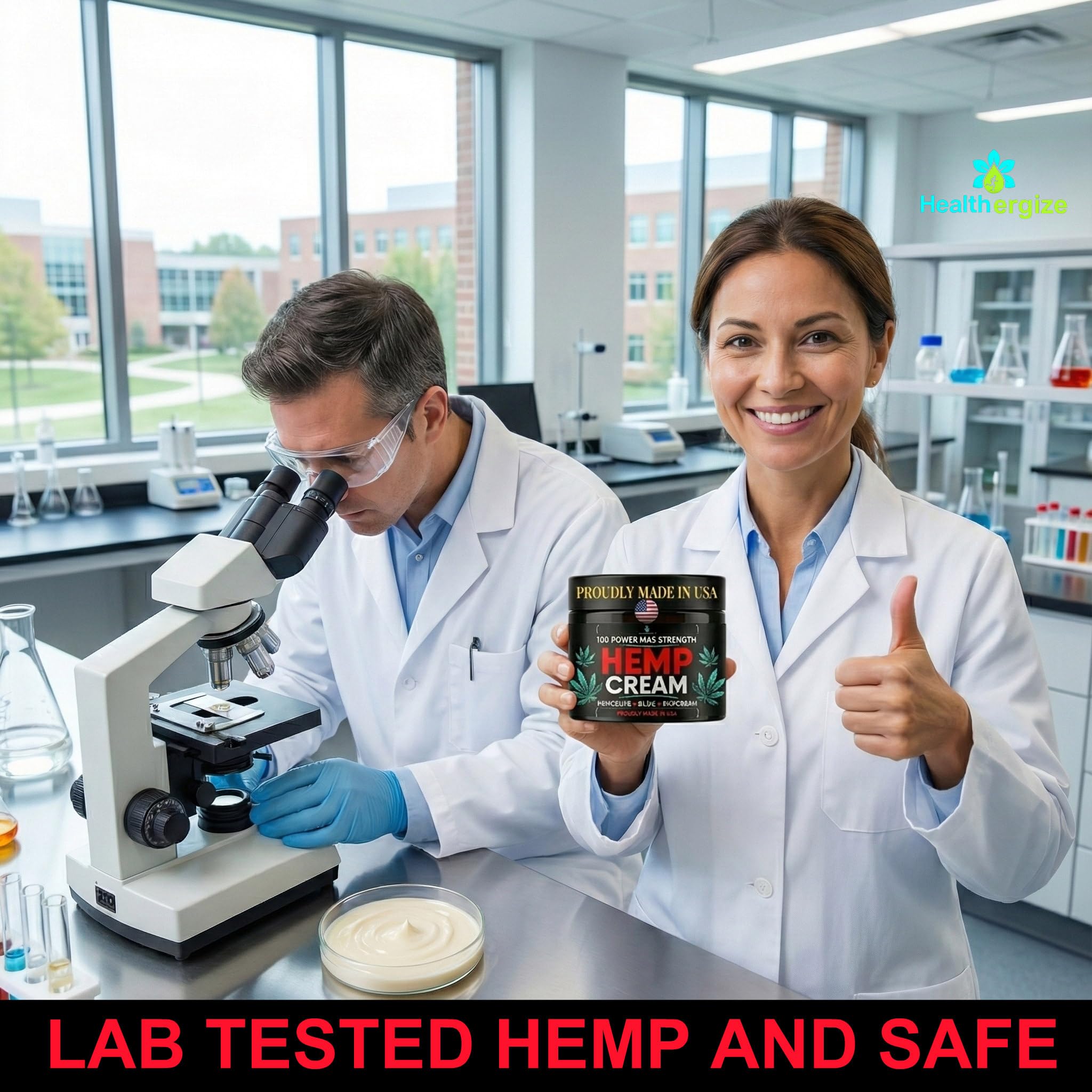 Healthergize Maximum Strength Hemp Cream with Turmeric & Aloe