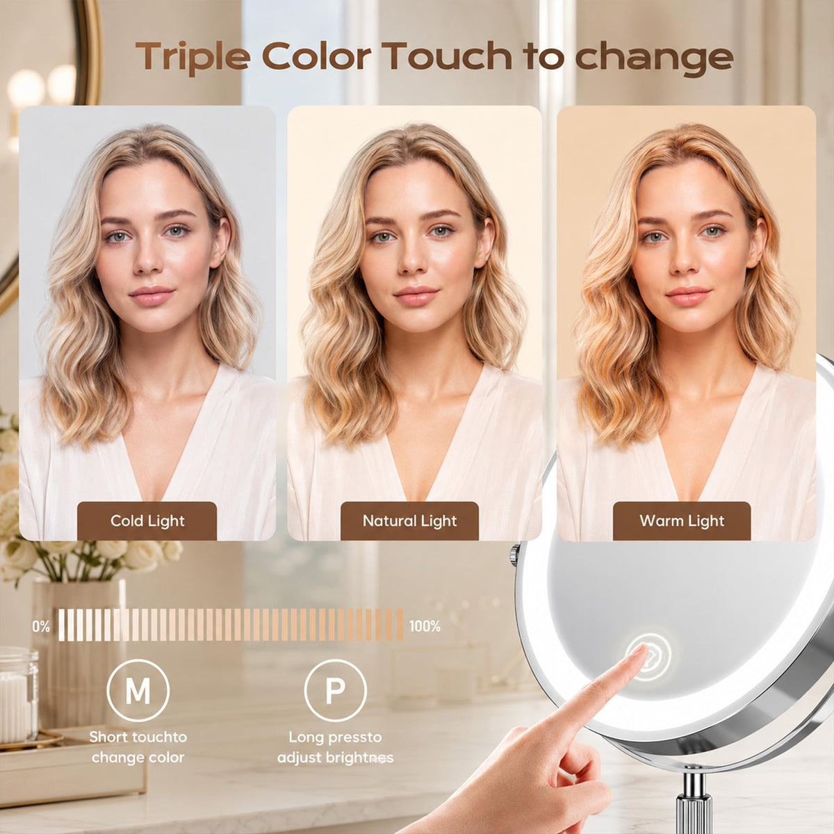 Dienmern 1X 30X Makeup Mirror with Lights 9 Magnifying - Dienmern Official Imagery - 7