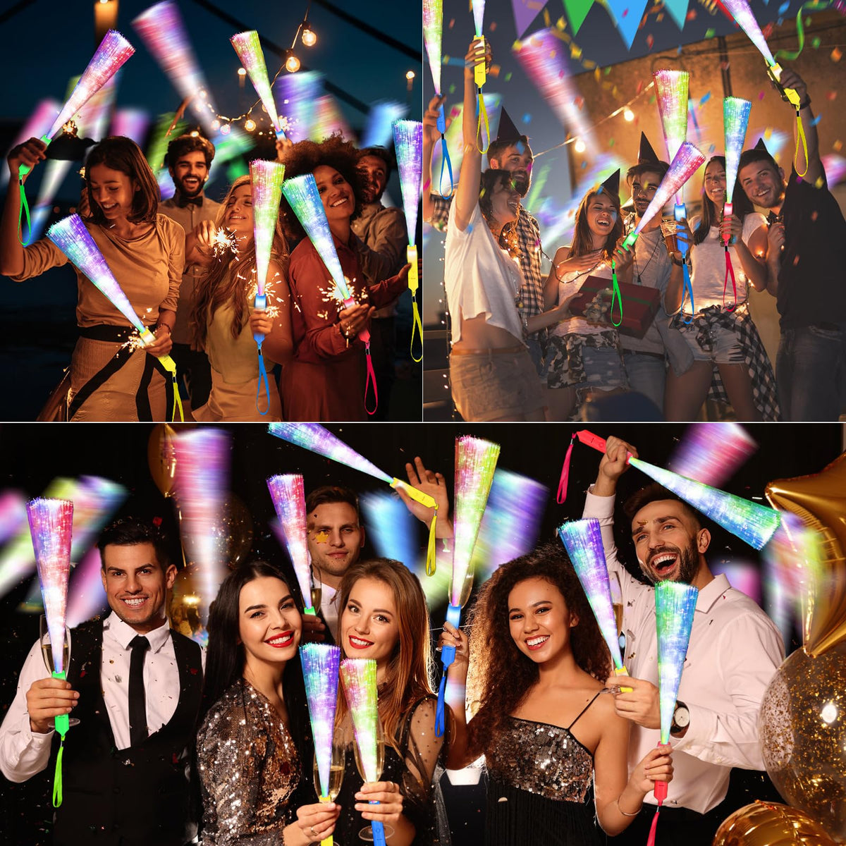 SHQDD 38 PCS Glow Sticks Bulk Glow Fiber Optic Sticks LED - SHQDD Official Imagery - 5