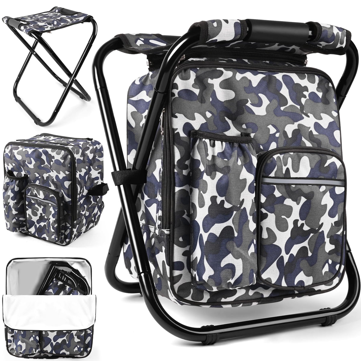 Backpack Stool Cooler Chair Heavy Duty 200 LBS Max Load - Kikerike Official Imagery - 1