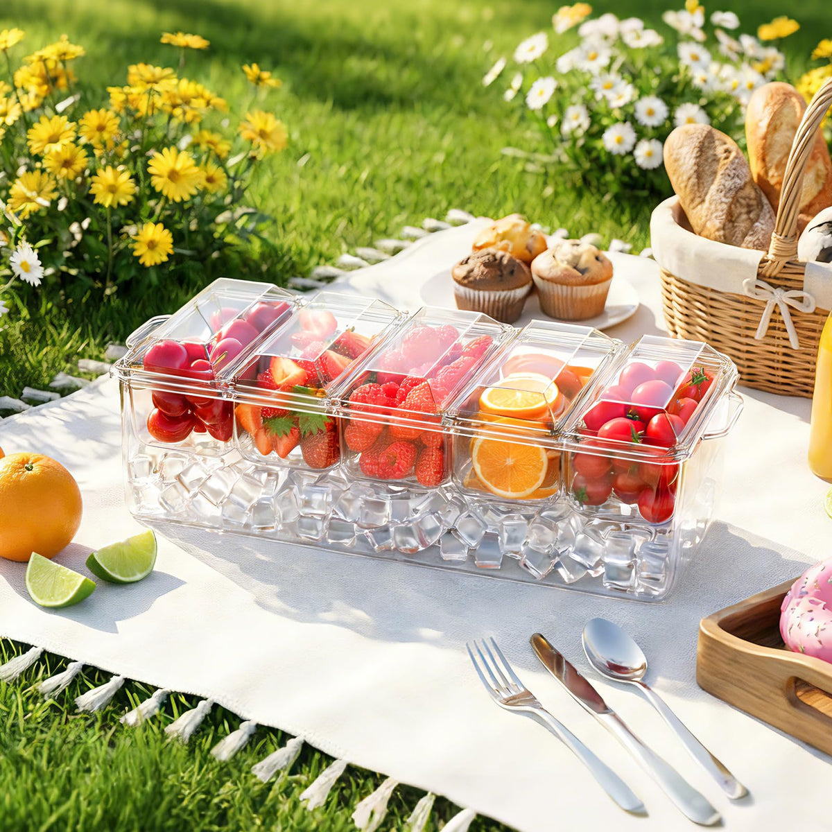 ARSTPEOE Condiment Tray Chilled Condiment Server Bar - ARSTPEOE Official Imagery - 4