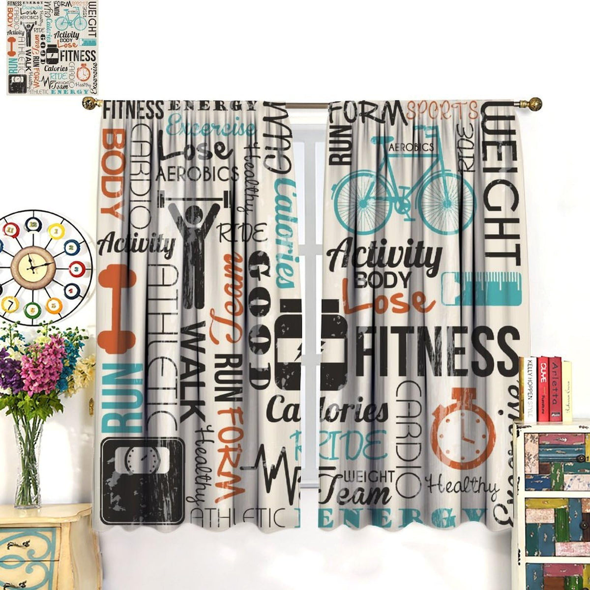 Fitness Curtains Sportive and Active Life Concept Exercising - ZhiRain Official Imagery - 5