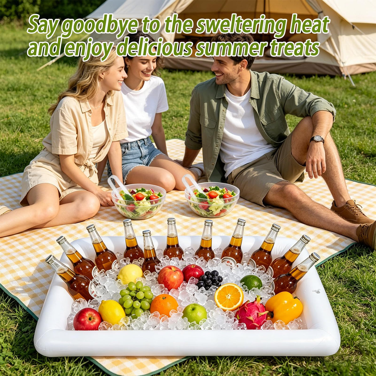 Inflatable Cooler for Parties Serving Bar Mesh Food Cover - Wenceda Official Imagery - 8