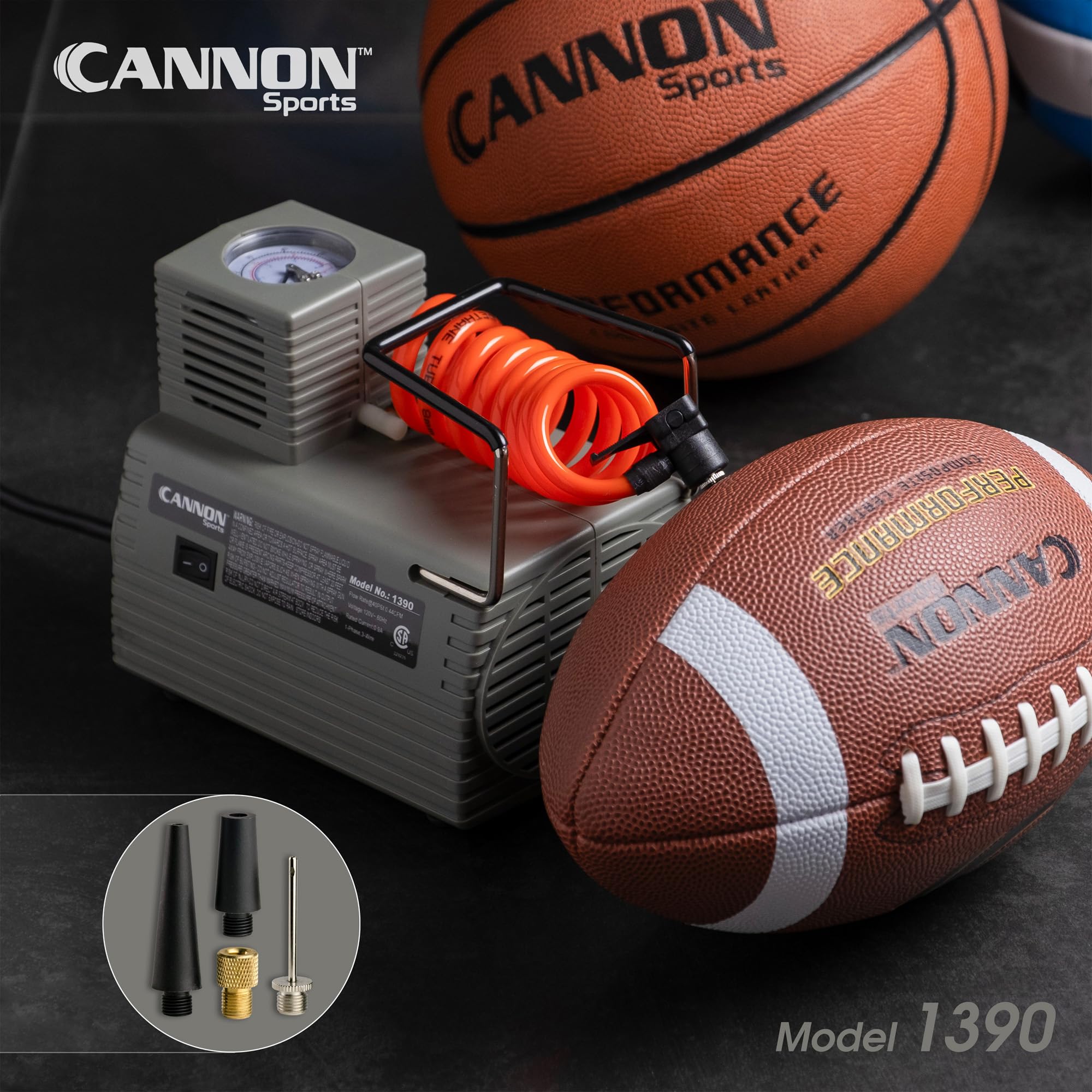 Cannon Sports Electric Ball Inflator Pump with Pressure Gauge - Powerf - View 7