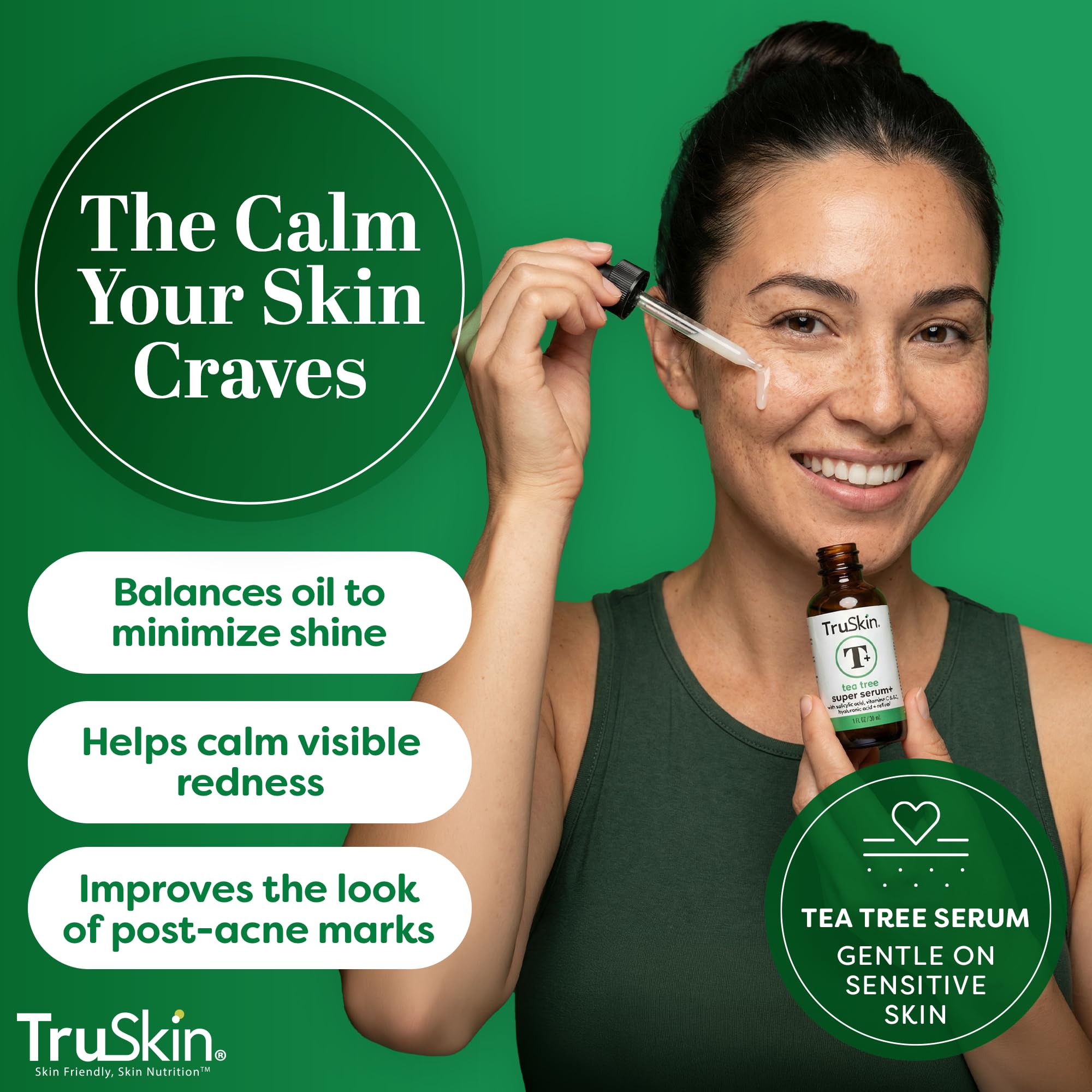 TruSkin Tea Tree Acne Serum with Salicylic Acid Retinol 2 fl - TruSkin Official Imagery - 4