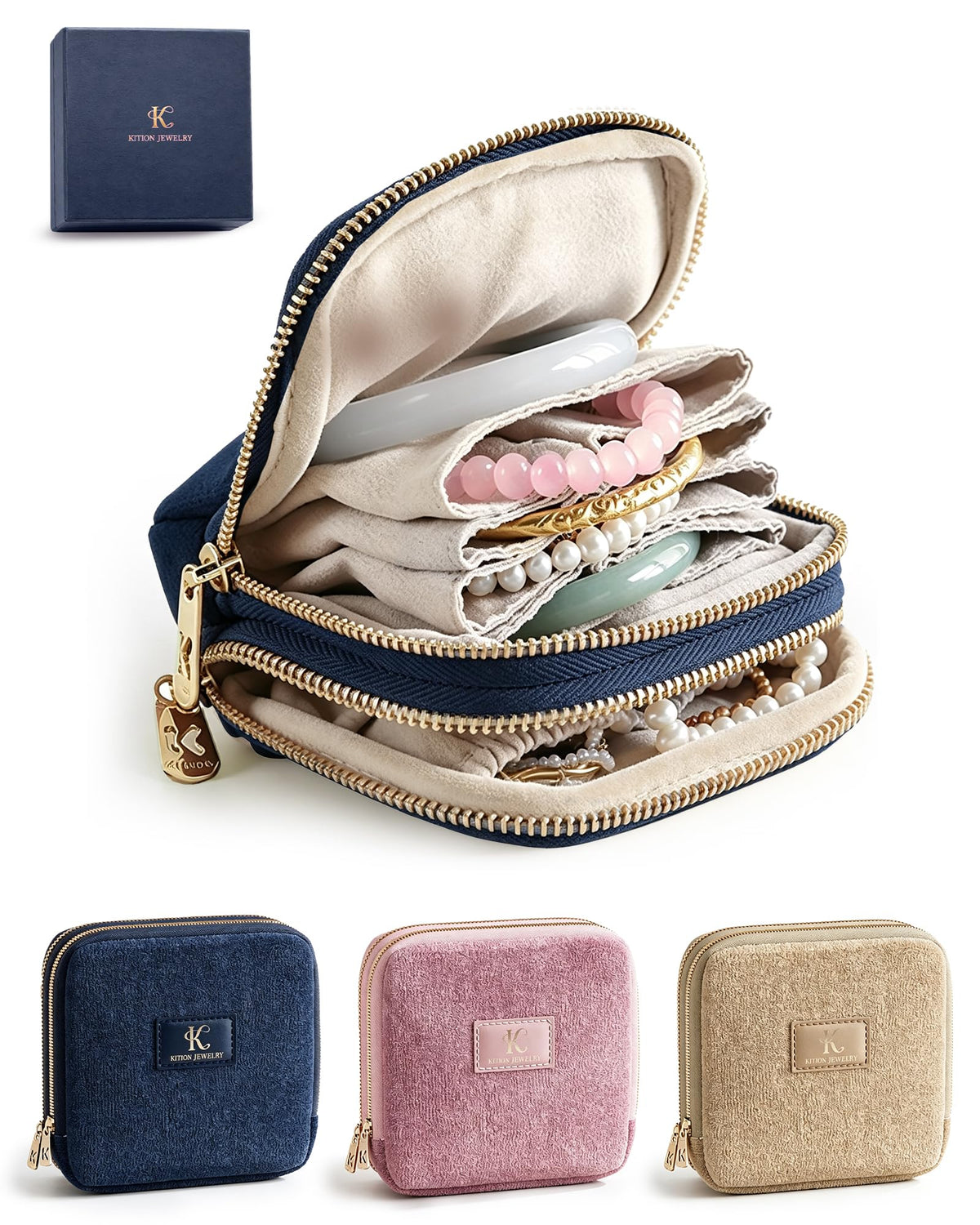 WOOMADA Velvet Travel Jewelry Organizer Case - WOOMADA Official Imagery - 1