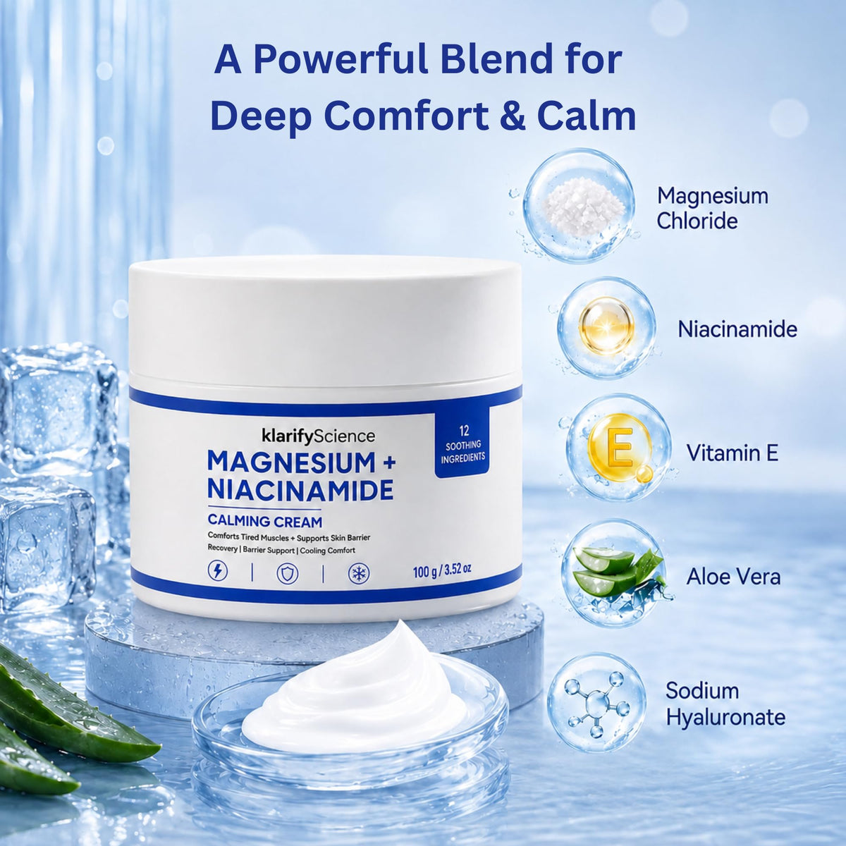 Magnesium Niacinamide Relief Cream - klarifyScience Official Imagery - 3